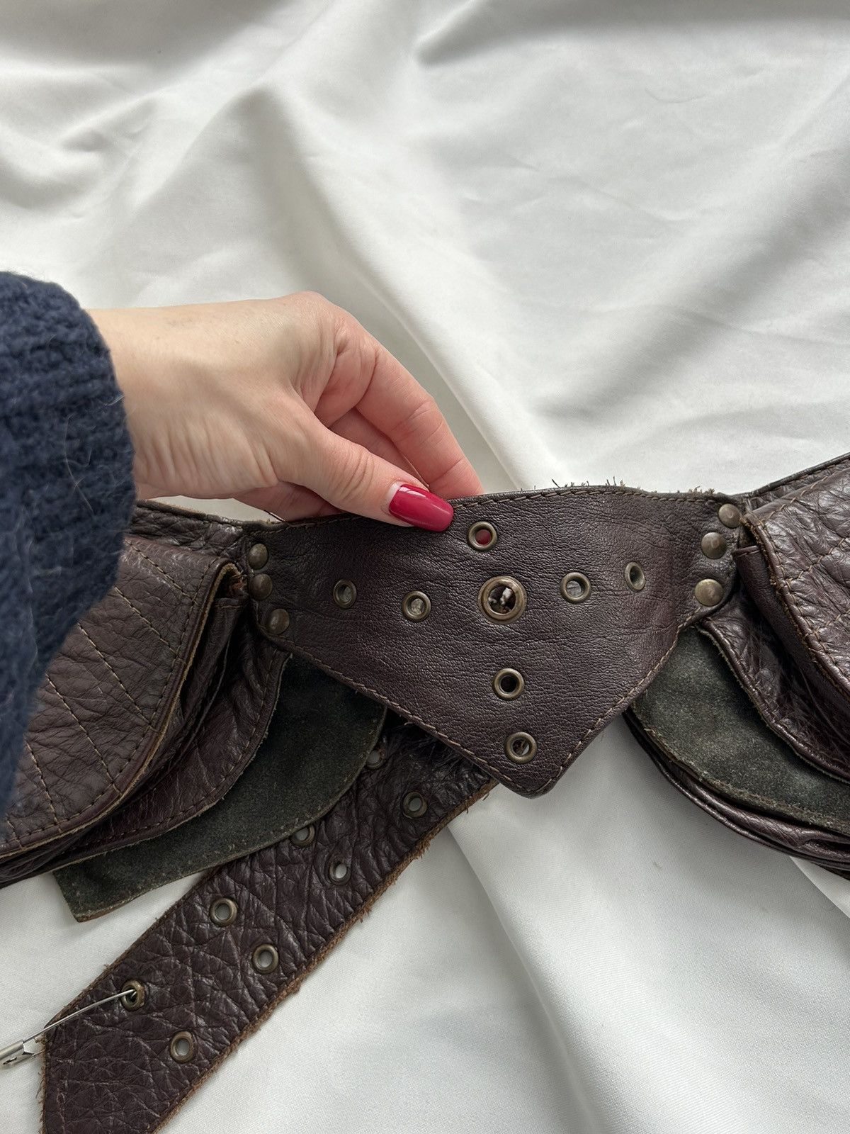 Vintage Rare Vintage Leather Brown Belt with pocket Size ONE SIZE - 3 Thumbnail