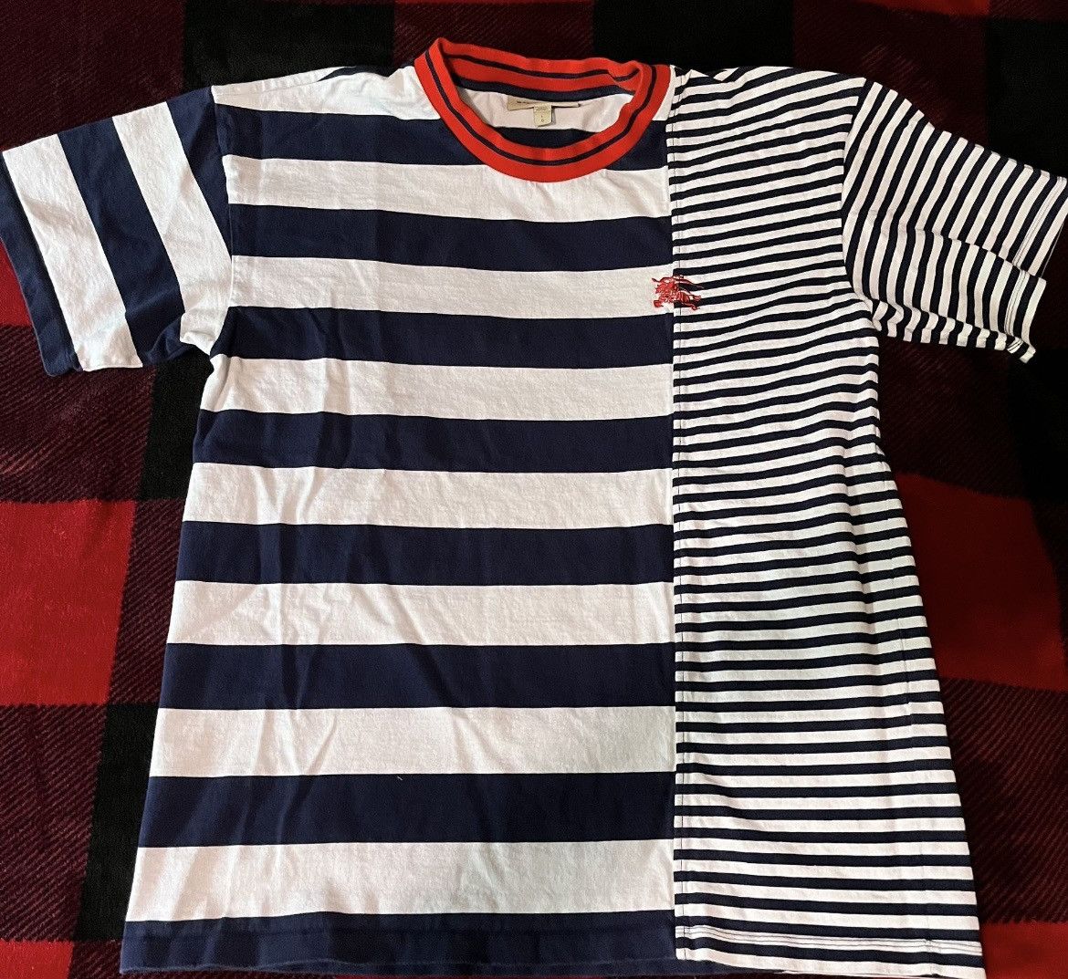 Burberry reissued 1994 blue logo t shirt white Grailed