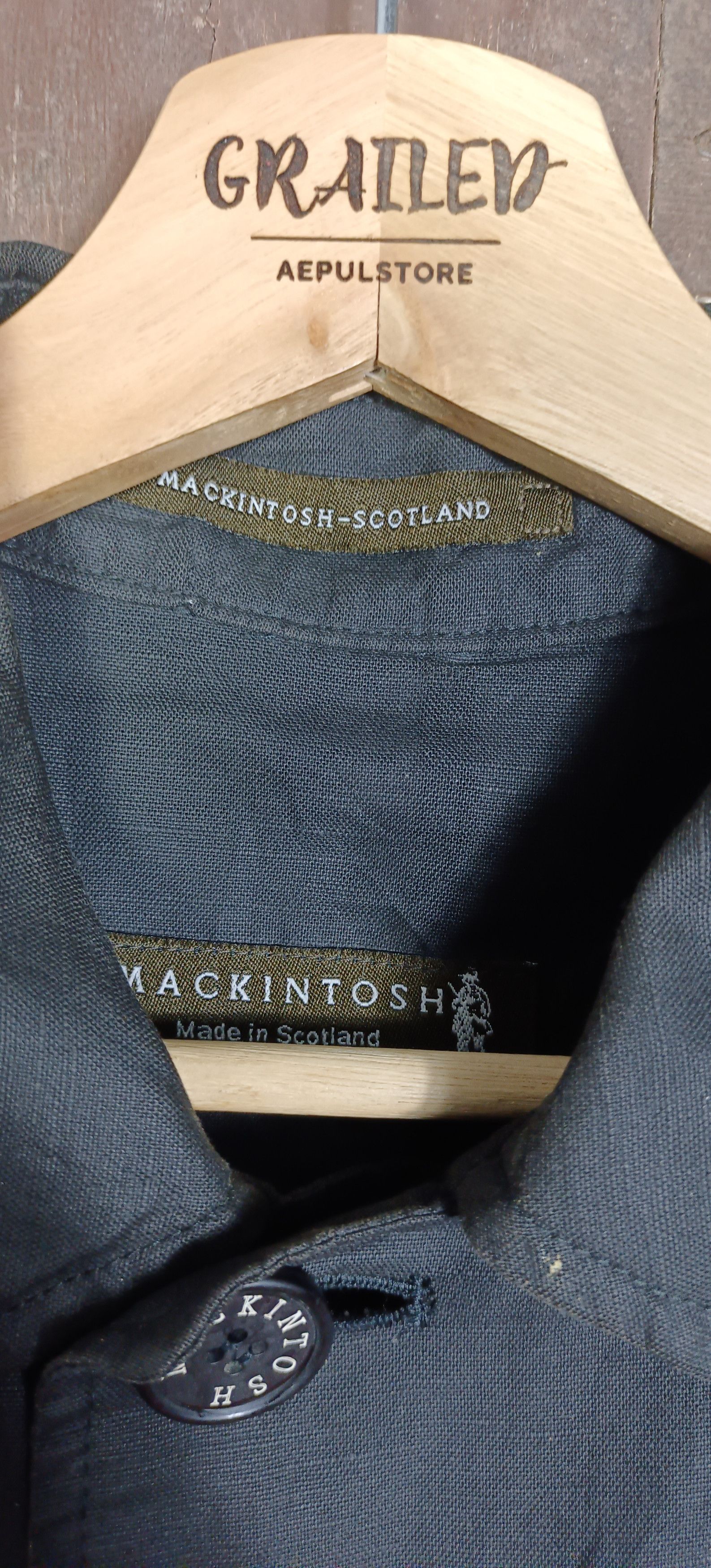 Mackintosh Rare💥Mackintosh Scotland Button Up Super Black Jacket Size US M / EU 48-50 / 2 - 8 Thumbnail
