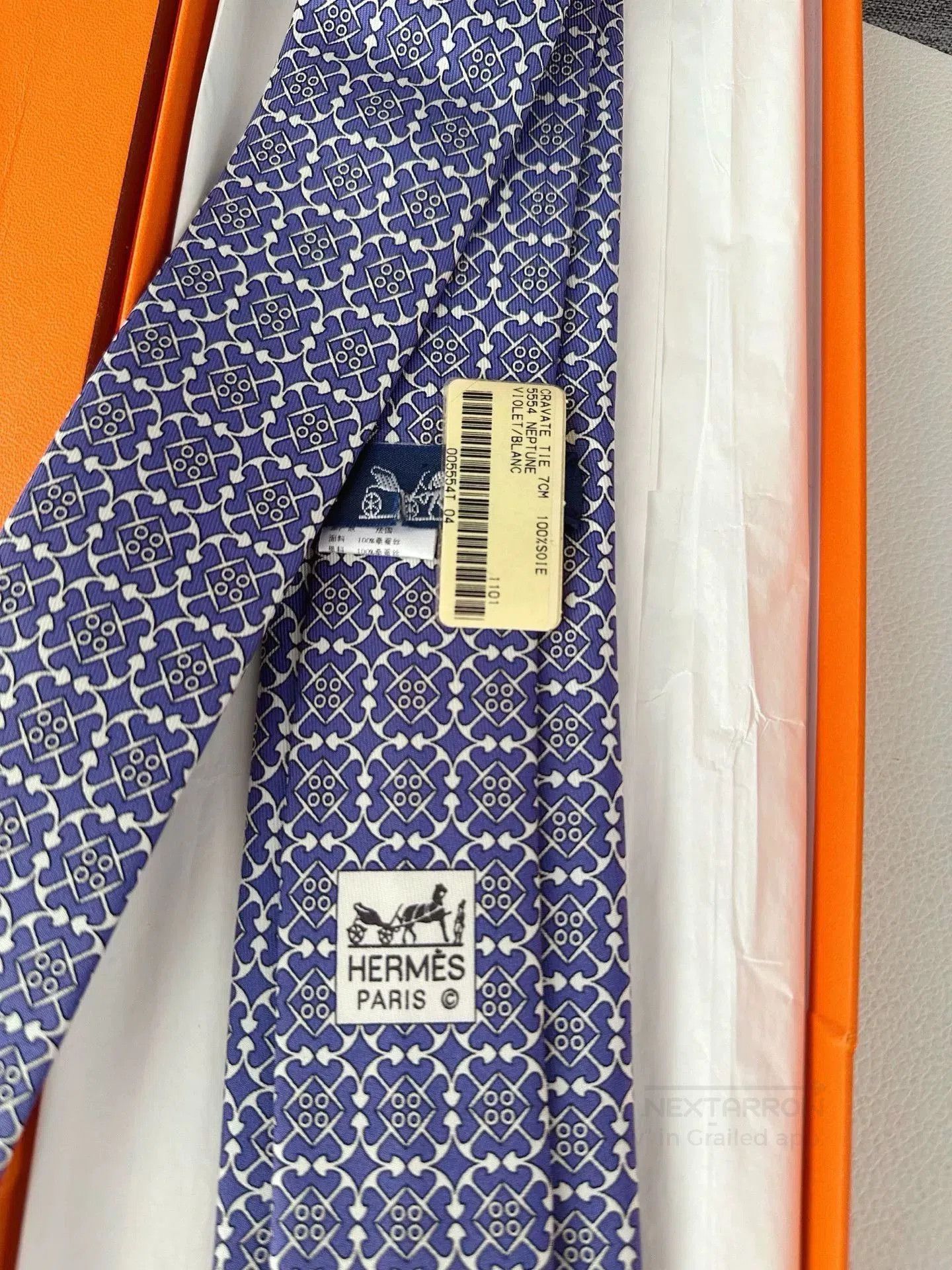Hermes Hermes Classic Printed Silk Tie. Size ONE SIZE - 4 Thumbnail