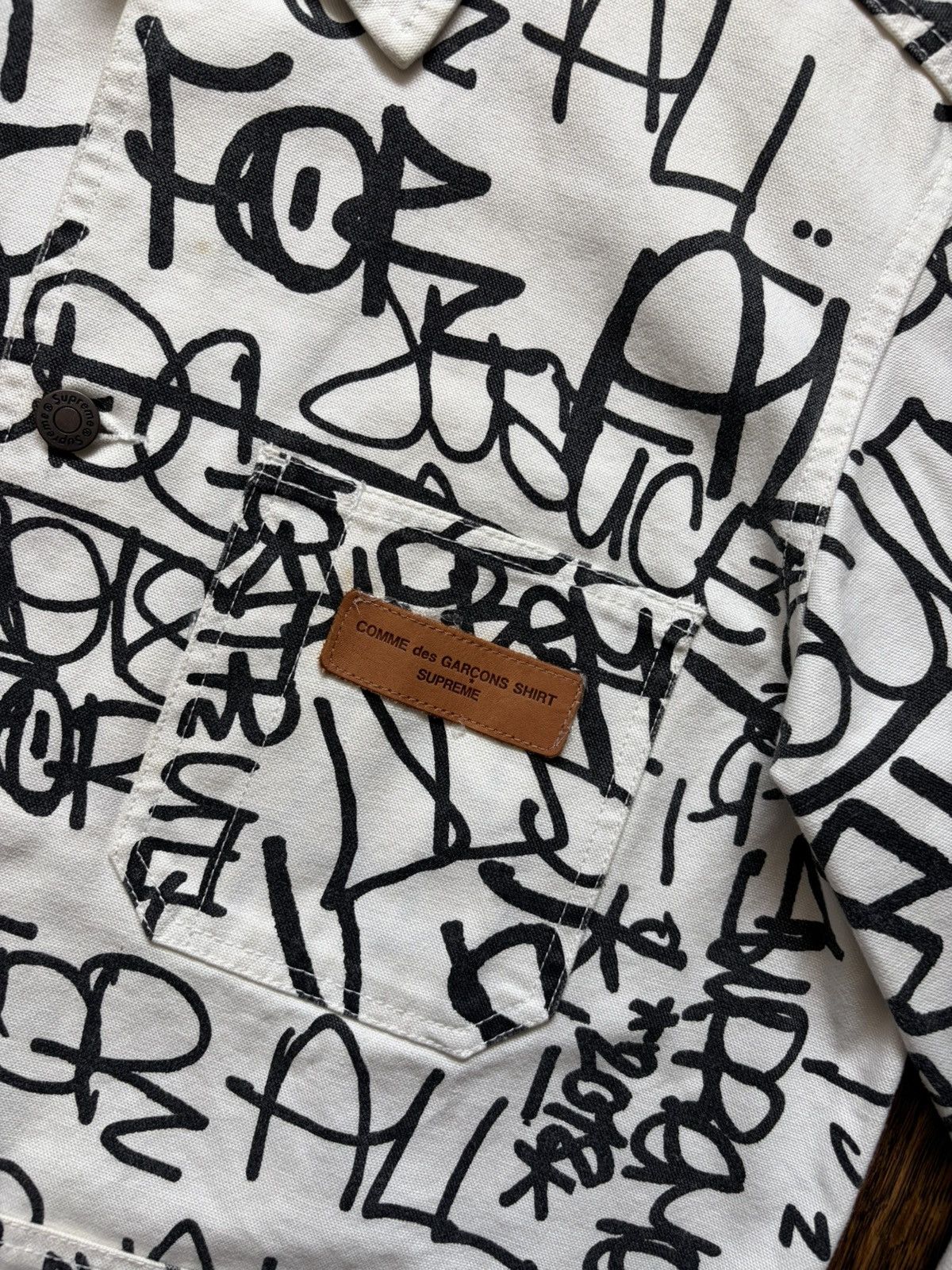 Supreme Comme Des Garcons Printed Canvas chore jacket