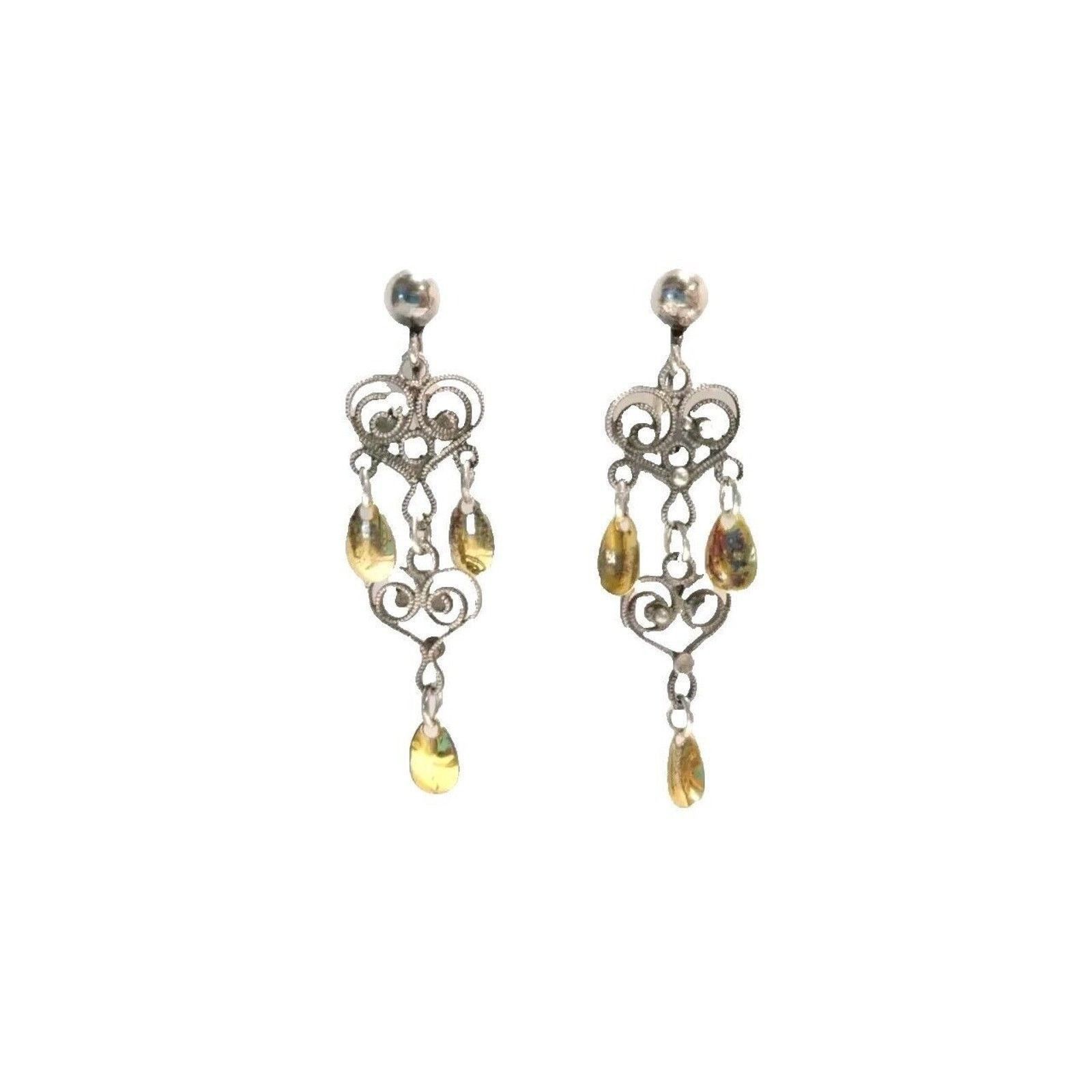 The Unbranded Brand Vintage Norwegian SOLJE Sterling Silver Heart Earrings Size ONE SIZE - 6 Thumbnail