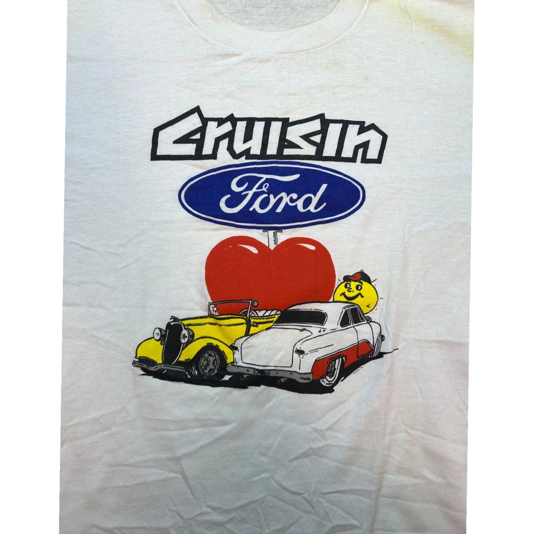 Ford VINTAGE Heathknit Gold Label Ford T-Shirt Muscle Car Graphic White Large Men Crew Neck Short Sleeve 90s Vintage USA Size US L / EU 52-54 / 3 - 3 Thumbnail