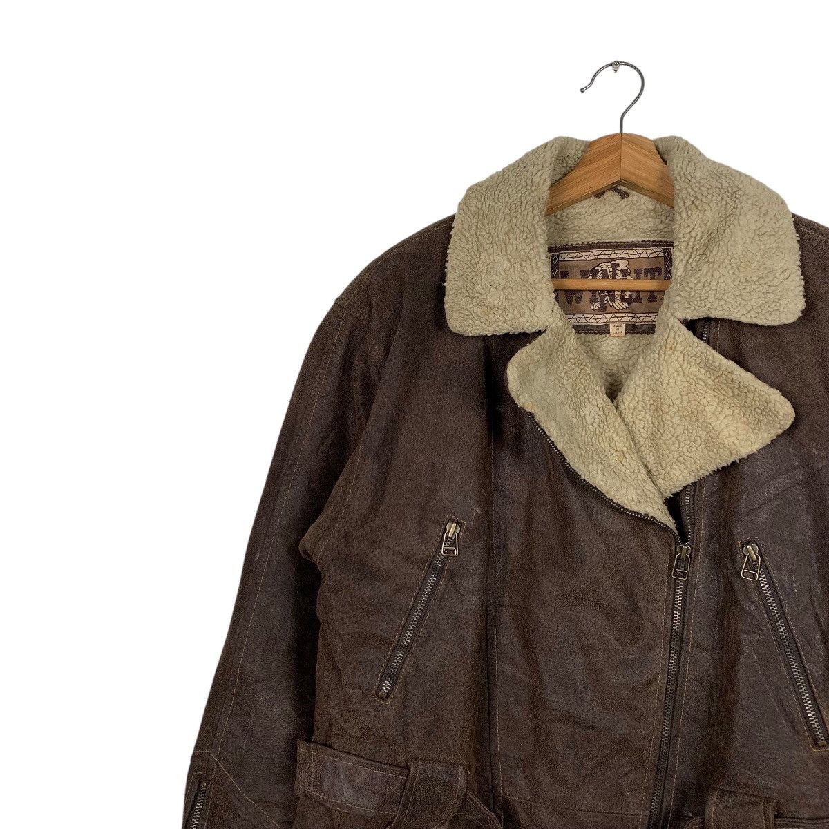 Japanese Brand Vintage Japanese Brand Winlit Shearling Leather Jacket Size US S / EU 44-46 / 1 - 6 Thumbnail