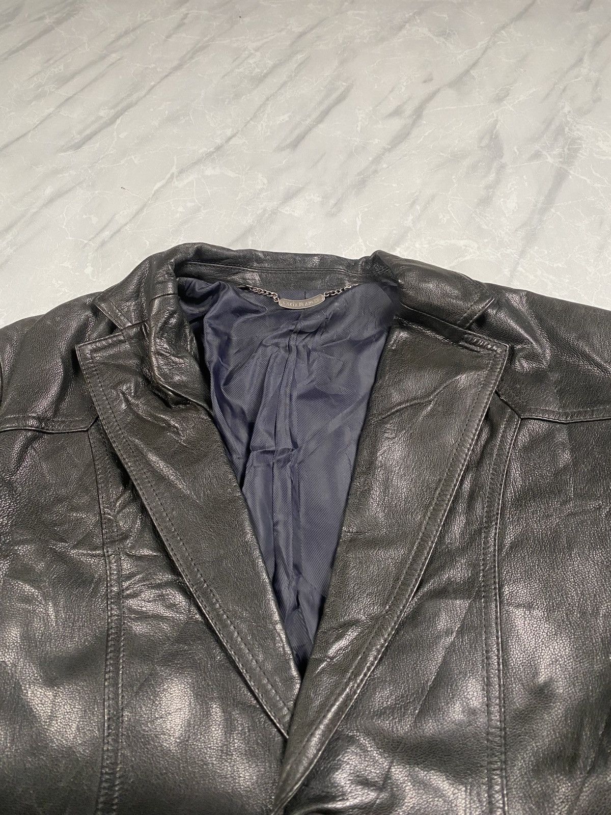 Japanese Brand Vintage Japanese Carte Blanche Punk Leather Blazer Jacket Size US M / EU 48-50 / 2 - 5 Thumbnail