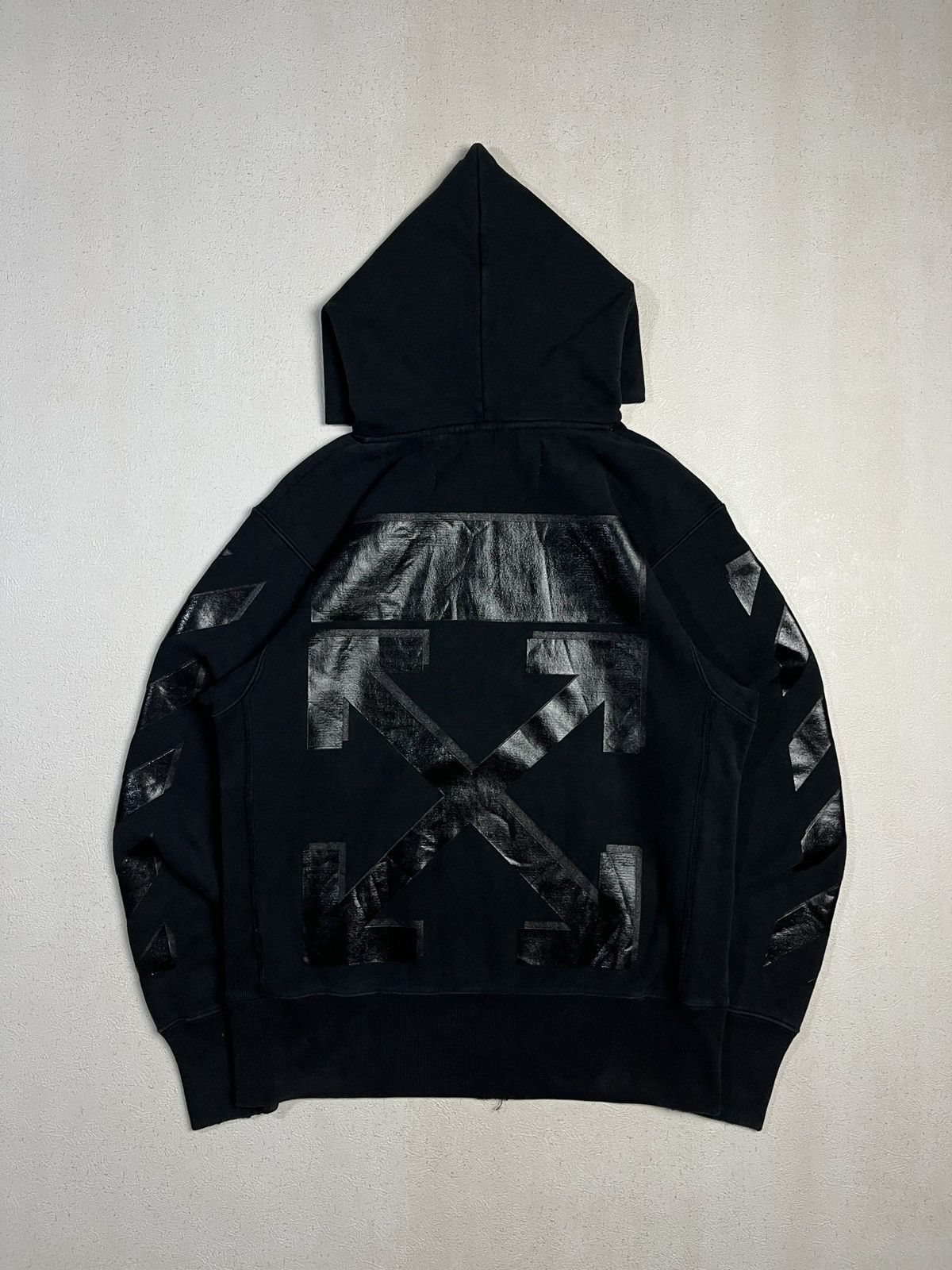 Champion × Off-White FW17 Off-White Champion Distressed Hoodie Size US M / EU 48-50 / 2 - 3 Thumbnail