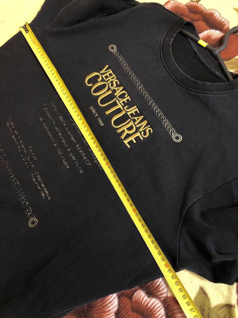 Versace Jeans Couture Versace Jeans Couture Big Logo Men's Black Crewneck Sweater Size US XL / EU 56 / 4 - 12 Thumbnail