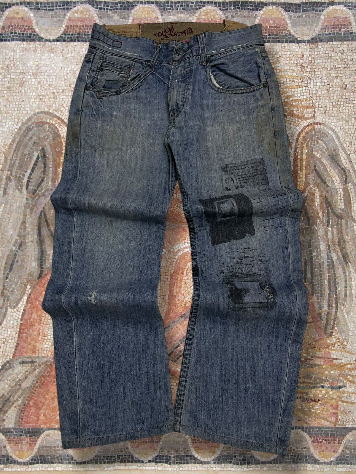 Japanese Brand Vintage 1990s OG Designer Japan Tough Serial Killer Denim Size US 34 / EU 50 - 1 Thumbnail