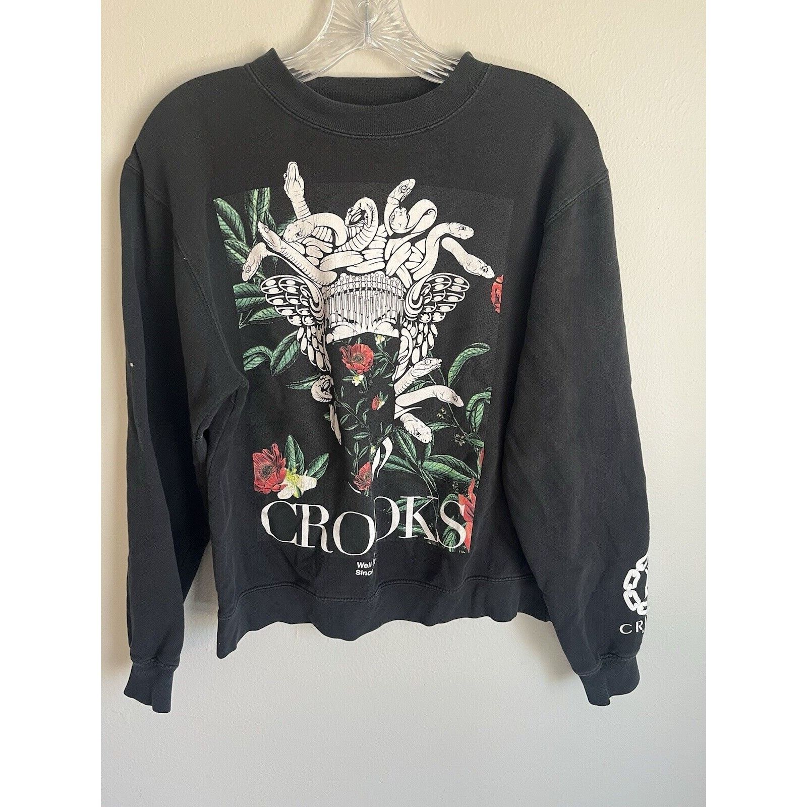 Crooks & Castles Crooks & Castles small Black Sweatshirt Medusa Floral Snakes Size US S / EU 44-46 / 1 - 1 Thumbnail