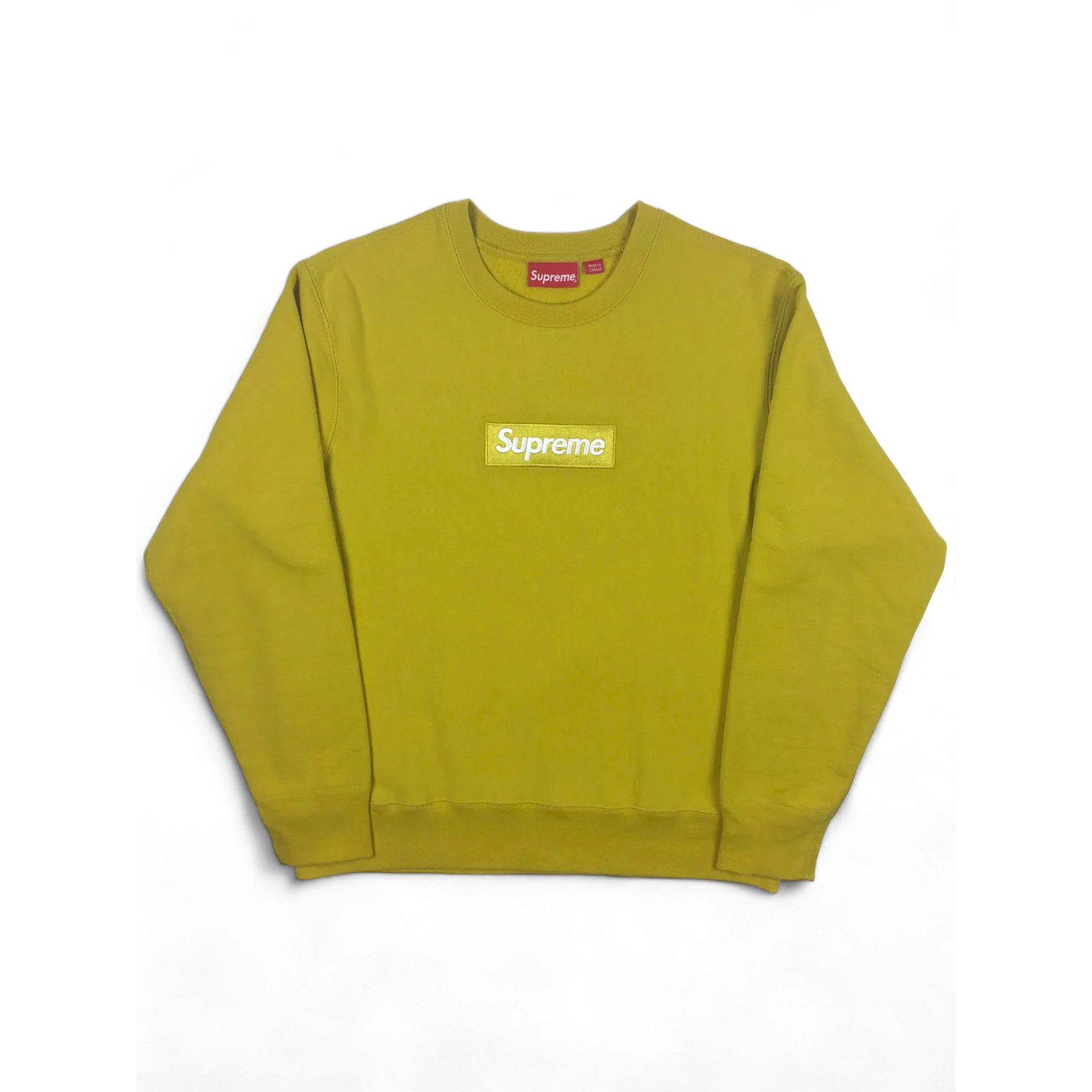 Supreme 2018 Supreme Mustard Box Logo Crewneck Size US M / EU 48-50 / 2 - 1 Thumbnail