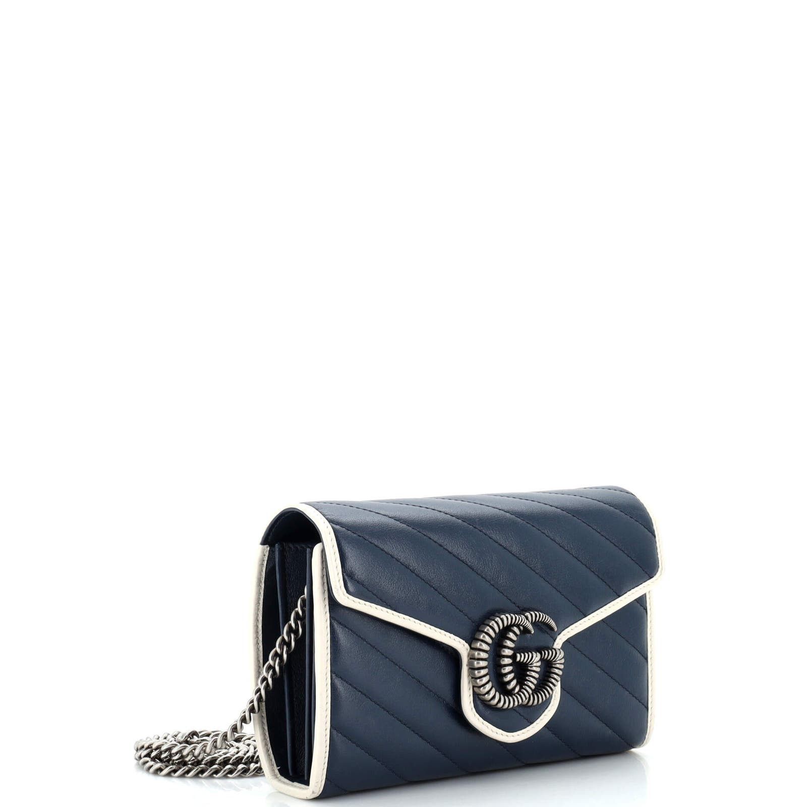 GG Marmont Chain Wallet Diagonal Quilted Leather Mini