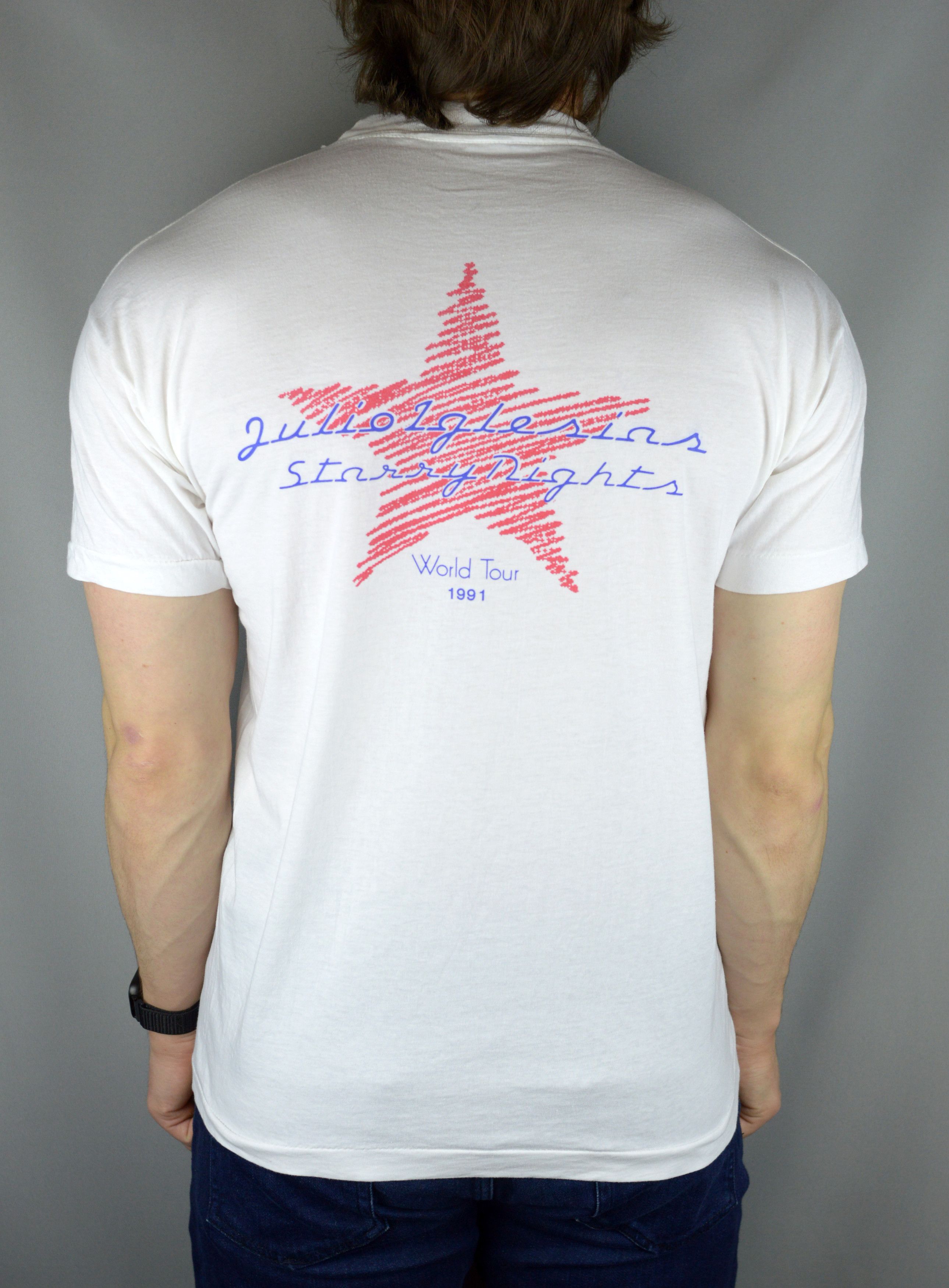 Vintage Vintage Julio Iglesias Starry Dights 1991 world tour t shirt Size US L / EU 52-54 / 3 - 2 Thumbnail