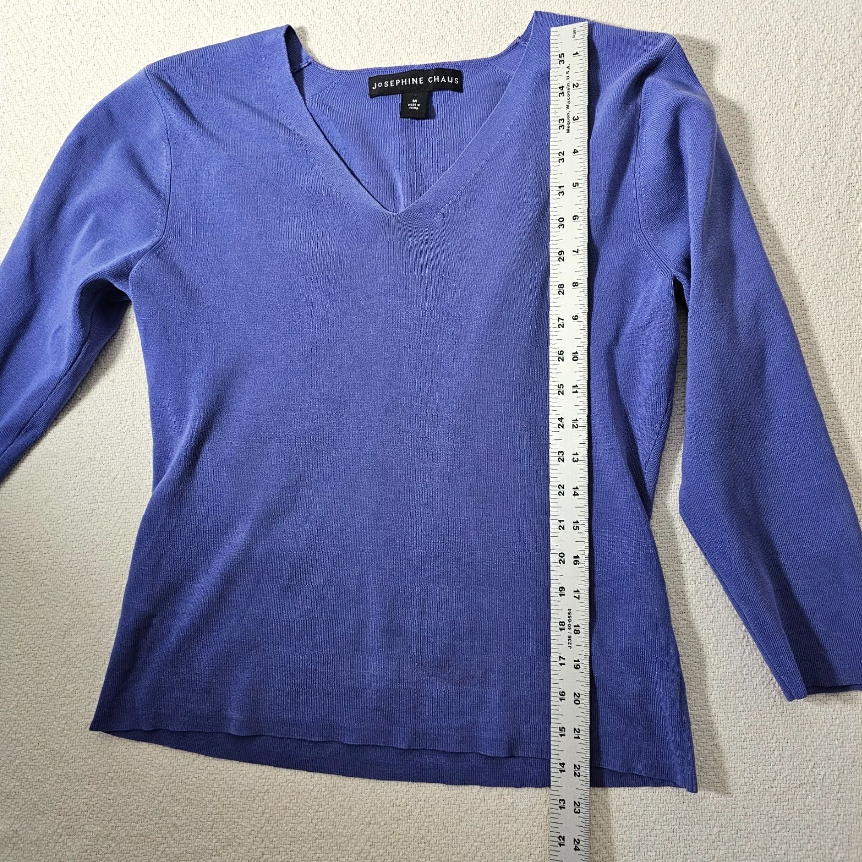 Vintage VINTAGE Josephine Chaus Silk Blend Blouse Women M V-Neck 3/4 Sleeve Purple Casual Size M / US 6-8 / IT 42-44 - 7 Thumbnail