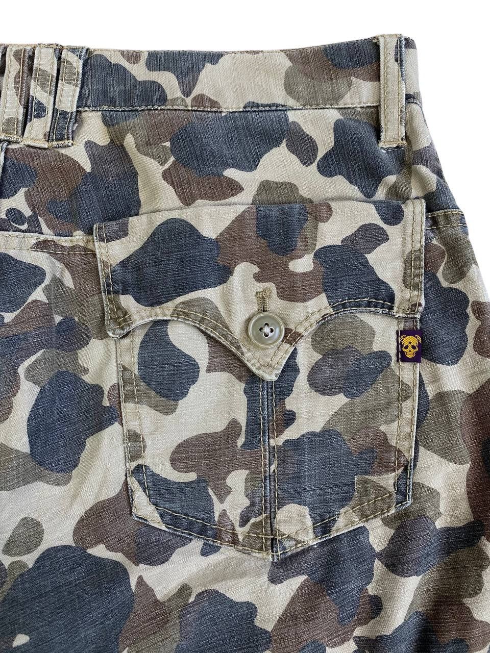 Japanese Brand 291295 Homme Flared Camo Cargo Denim Pants Size US 32 / EU 48 - 11 Thumbnail