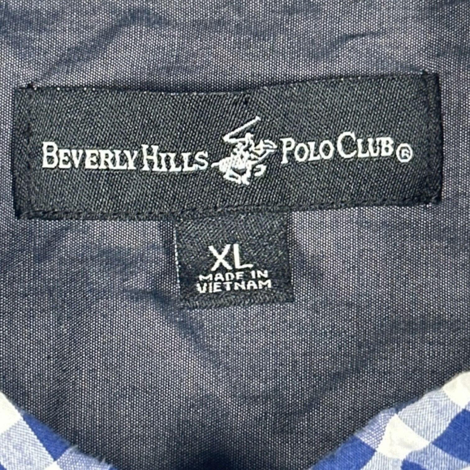 Beverly Hills Polo Club Beverly Hills Polo Club Mens Blue Gingham Shirt Size XL Size US XL / EU 56 / 4 - 3 Thumbnail