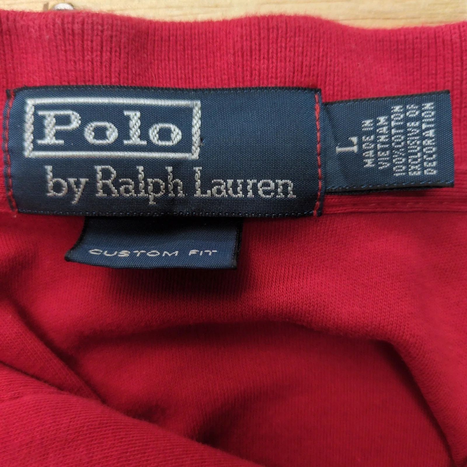Polo Ralph Lauren Vtg Polo by Ralph Lauren Men's L Custom Fit Red Shirt Pony Size US L / EU 52-54 / 3 - 3 Thumbnail
