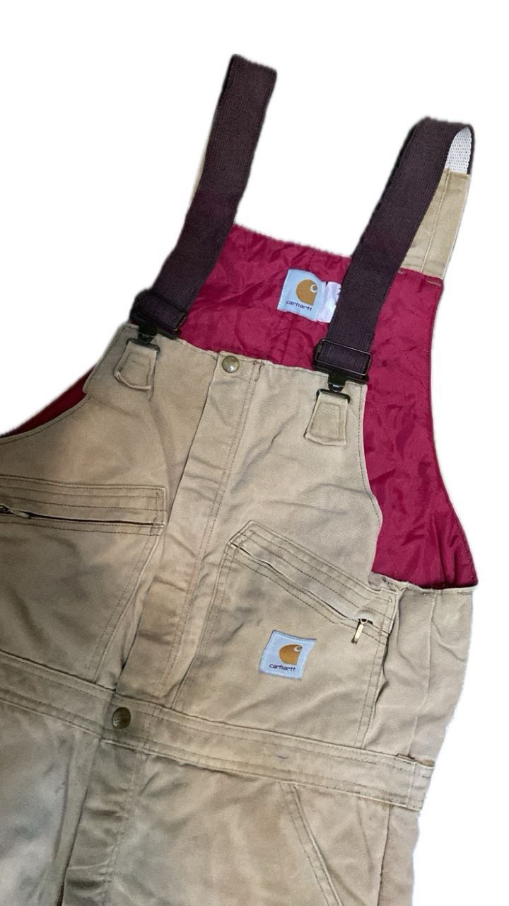 Carhartt Vintage Carhartt Duck Quilted Bib Overalls – Distressed Size US 35 - 2 Thumbnail