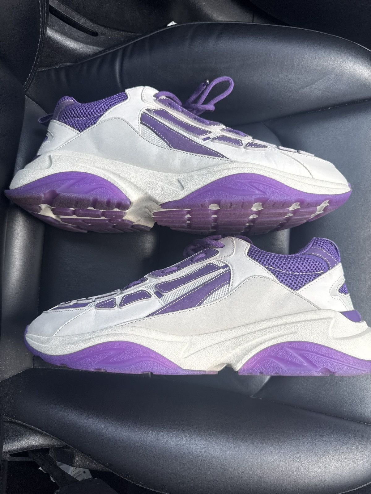 Amiri Amiri Bone Runner White/Purple Sneakers Size US 15 / EU 48 - 1 Thumbnail