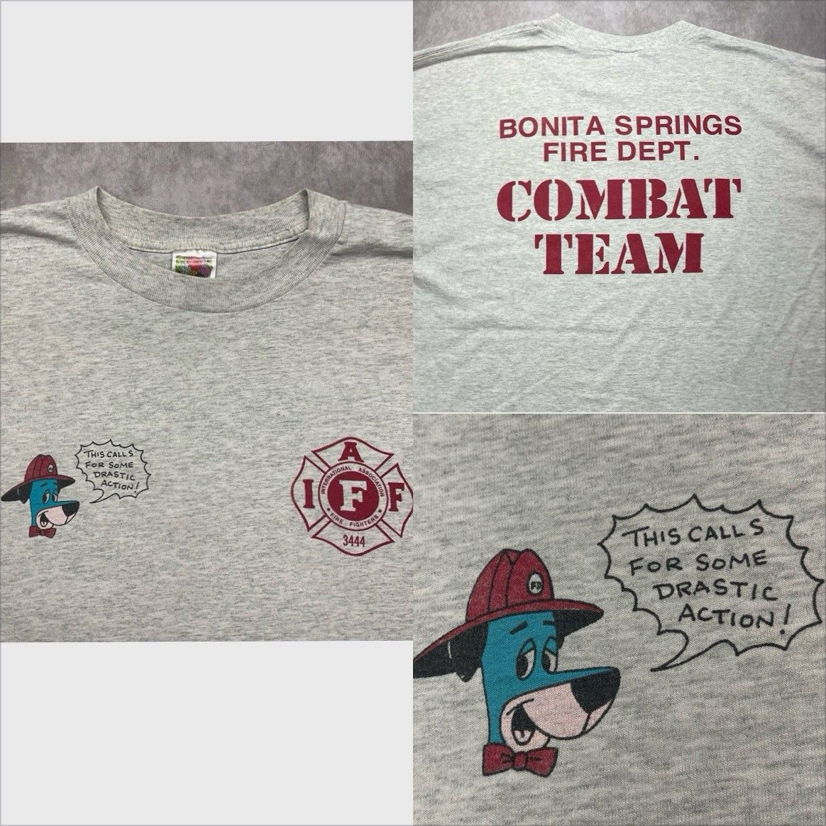 Other VTG 90s Bonita Springs Fire Dept IAFF 3444 Combat Team Huckl Size US XL / EU 56 / 4 - 1 Thumbnail