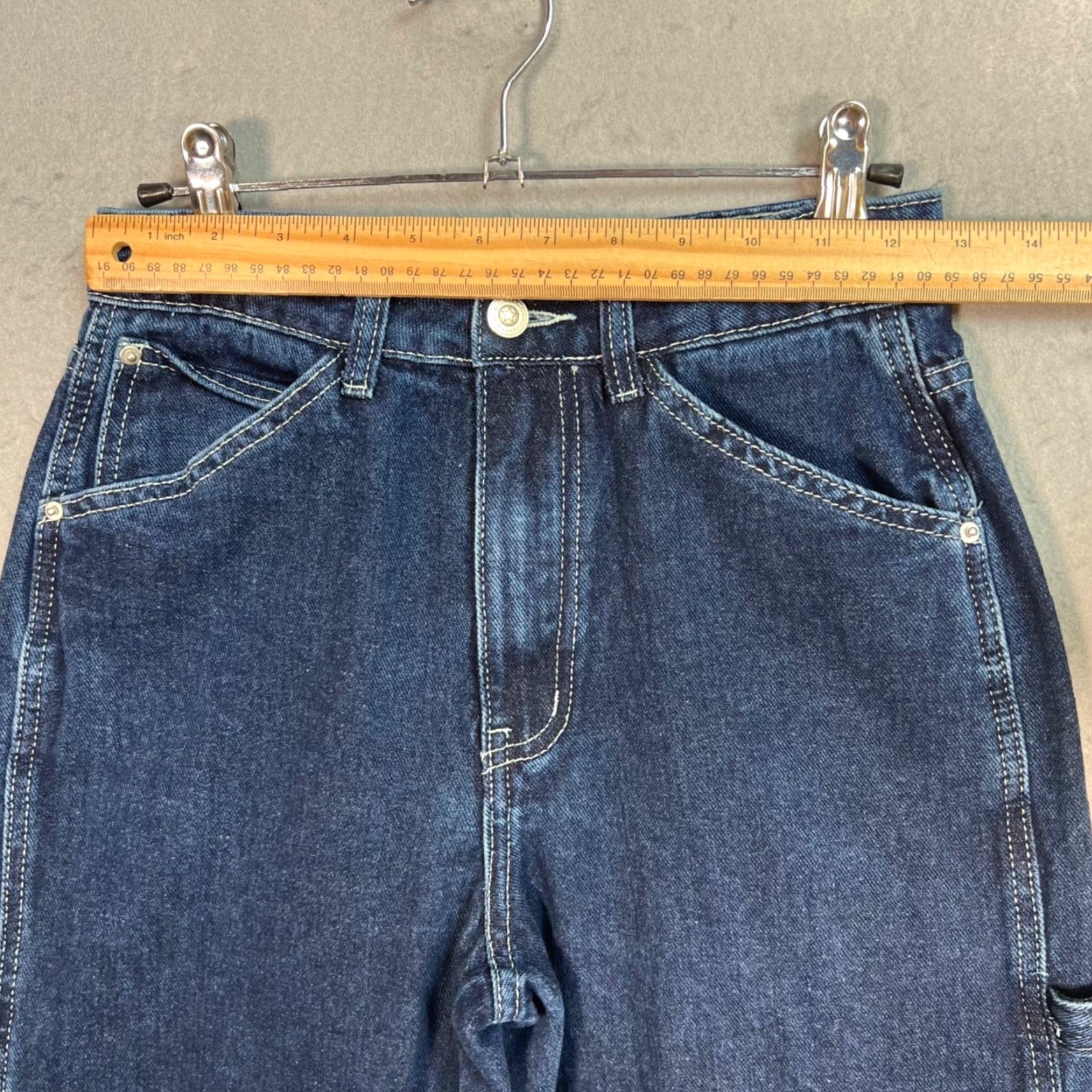 PRINCESS POLLY Princess Polly Womens Size 2 High-Waisted Straight Leg Denim Carpenter Jeans Size 26" / US 2 / IT 38 - 5 Thumbnail
