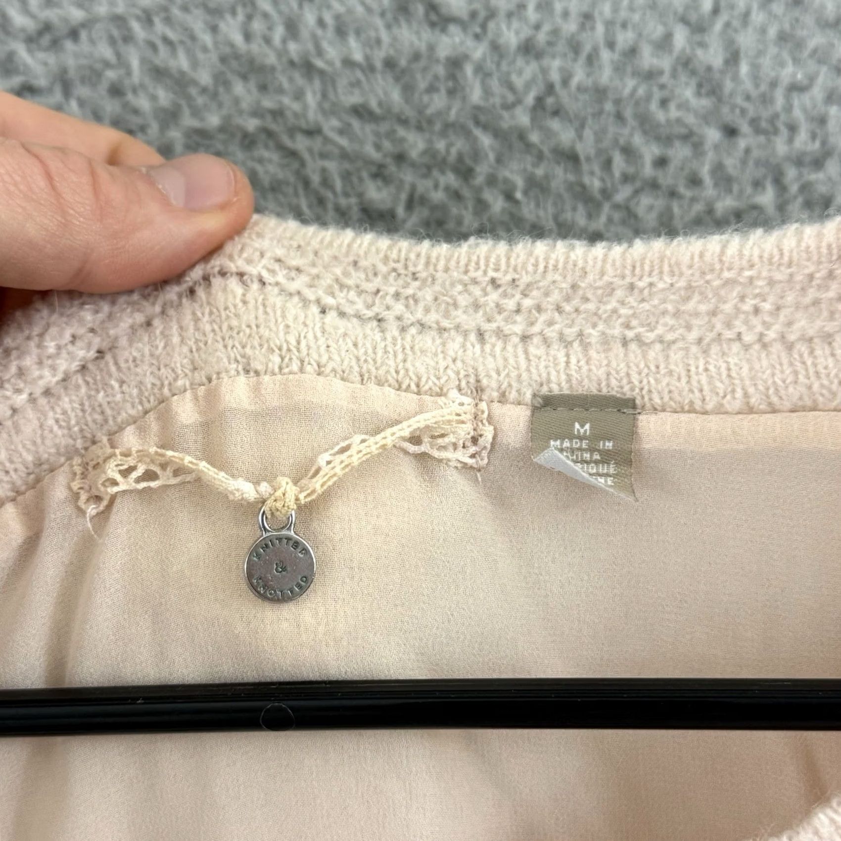 Anthropologie Anthropologie Sweater Women’s Medium Knitted & Knotted Alpaca Wool Sheer Boat Neck Asymmetrical Sleeve Size M / US 6-8 / IT 42-44 - 6 Thumbnail