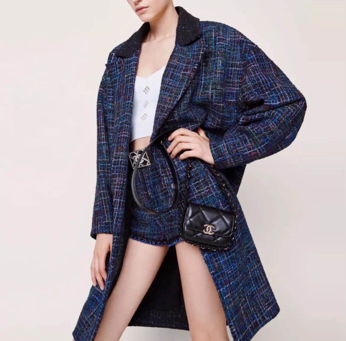 Chanel Chanel Blue Tweed Jacket Vintage 36 Size XS / US 0-2 / IT 36-38 - 7 Thumbnail