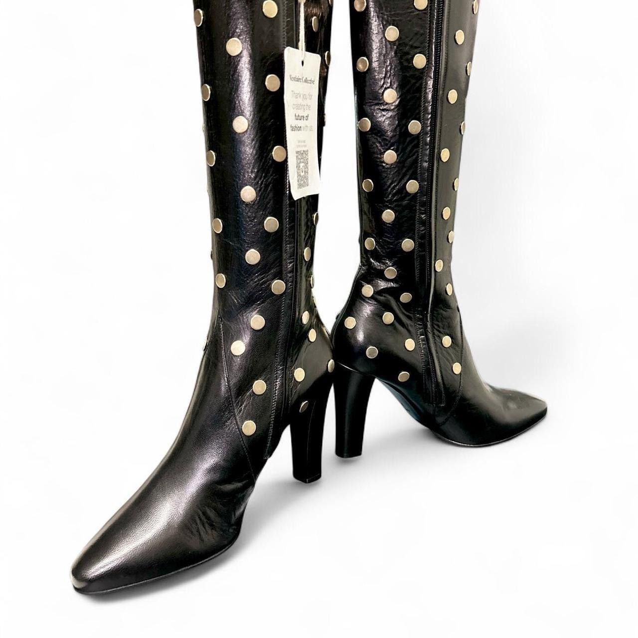 Saint Laurent Paris SAINT LAURENT Black knee-high Gold Stud leather boots Size US 9 / IT 39 - 10 Thumbnail