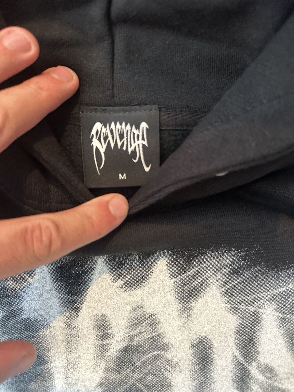 Revenge Smoke Arch logo Cropped Hoodie Black/White Size US M / EU 48-50 / 2 - 3 Thumbnail
