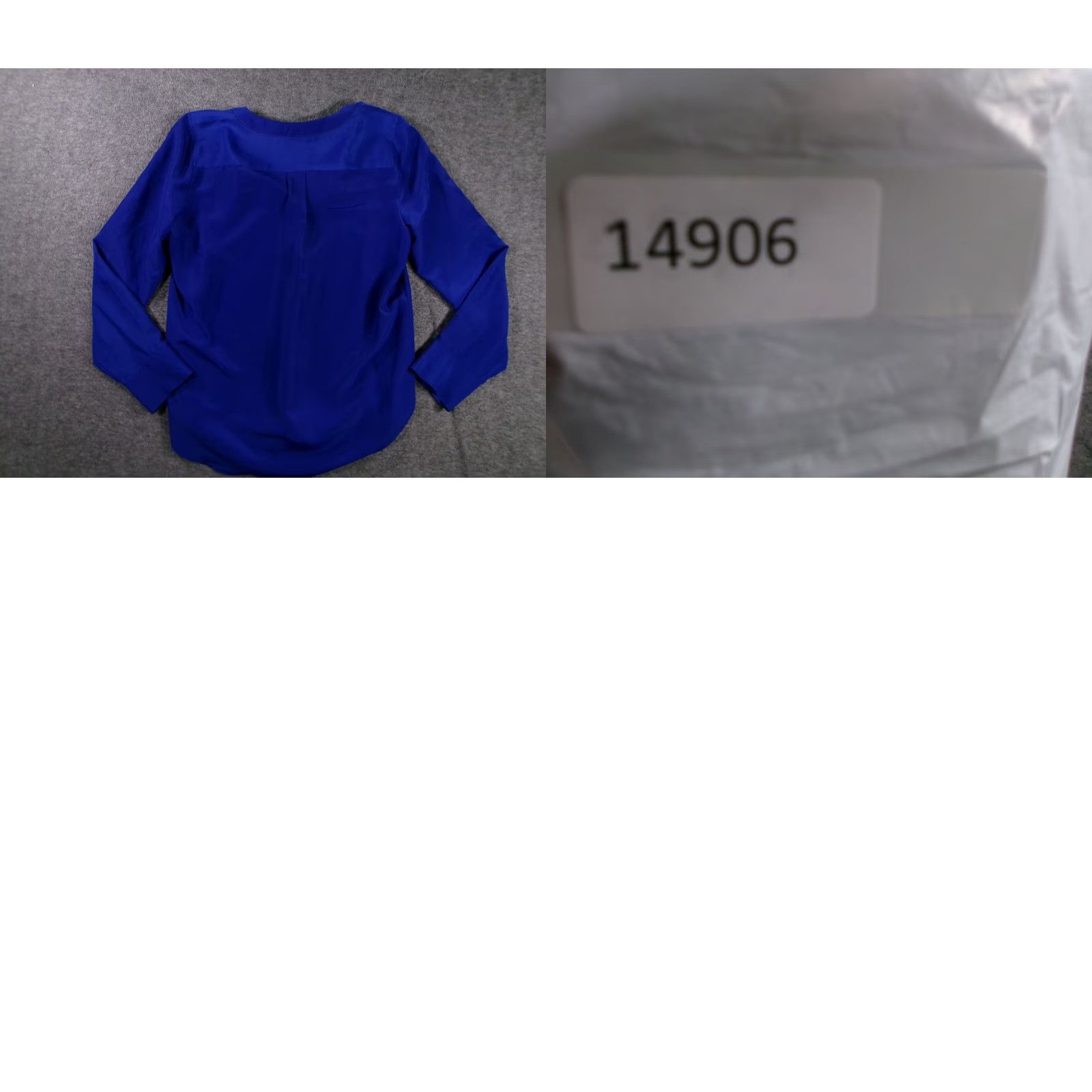 J.Crew J.Crew Blouse Womens M V-Neck Long Sleeve Pleated Front Button Cuff Royal Blue Size M / US 6-8 / IT 42-44 - 8 Thumbnail