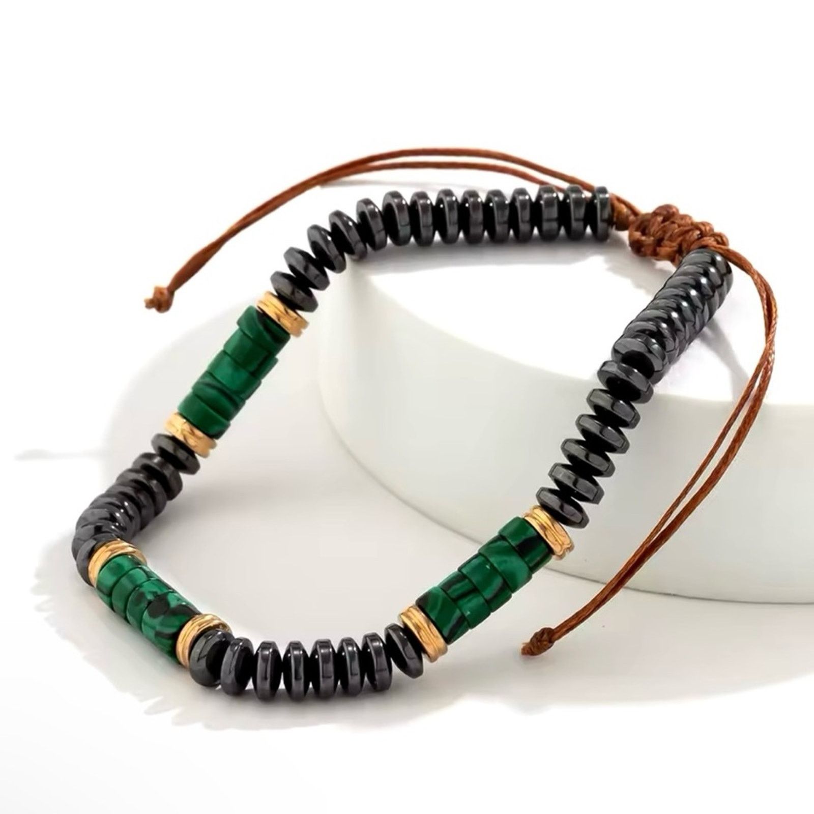 Other 6mm Green Natural Stone Beaded Bracelets for Men Hematite Size ONE SIZE - 2 Thumbnail