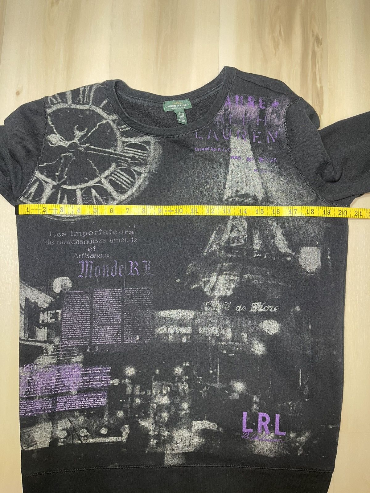 Lauren Ralph Lauren VTG Ralph Lauren LRL Jeans Co Crew Sz L Sweater Paris Print Size L / US 10 / IT 46 - 6 Thumbnail