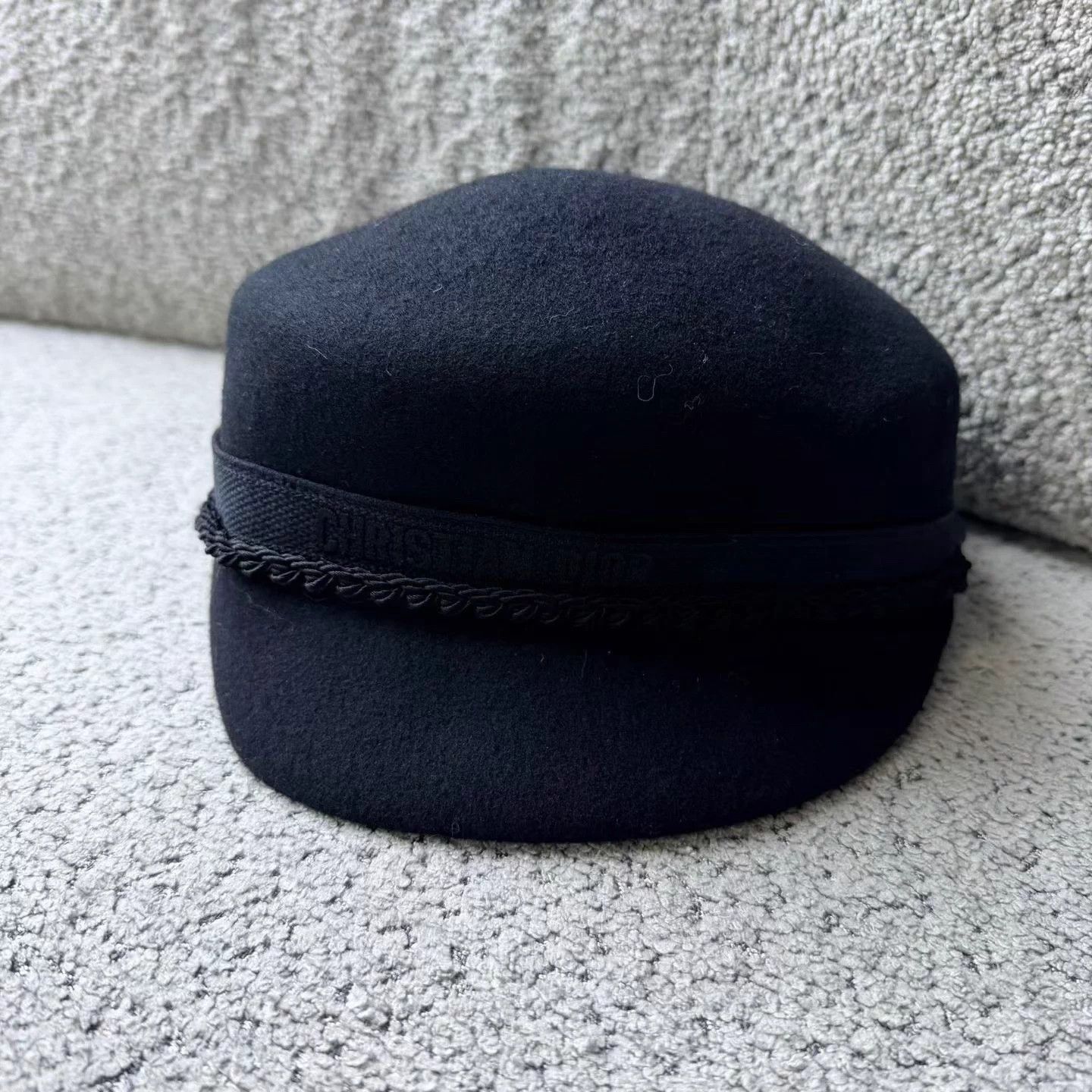 Dior Dior Black Embroidered Rope Wool Felt Hat Size 57 Size ONE SIZE - 1 Thumbnail