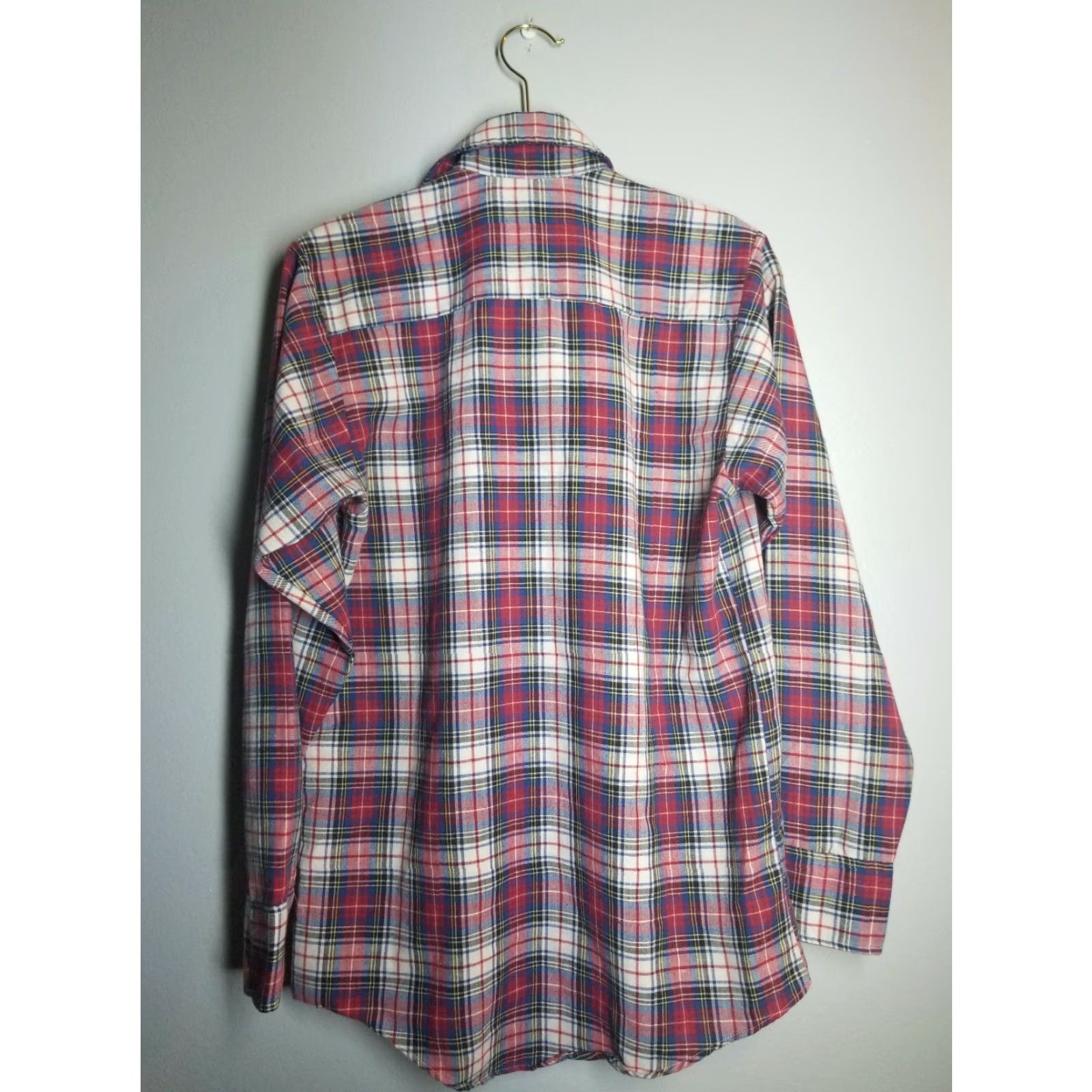 Levi's VINTAGE Levi's Flannel Button-Down Shirt Adult Medium Red Plaid 80s USA Mens 20 Size US XXL / EU 58 / 5 - 4 Thumbnail