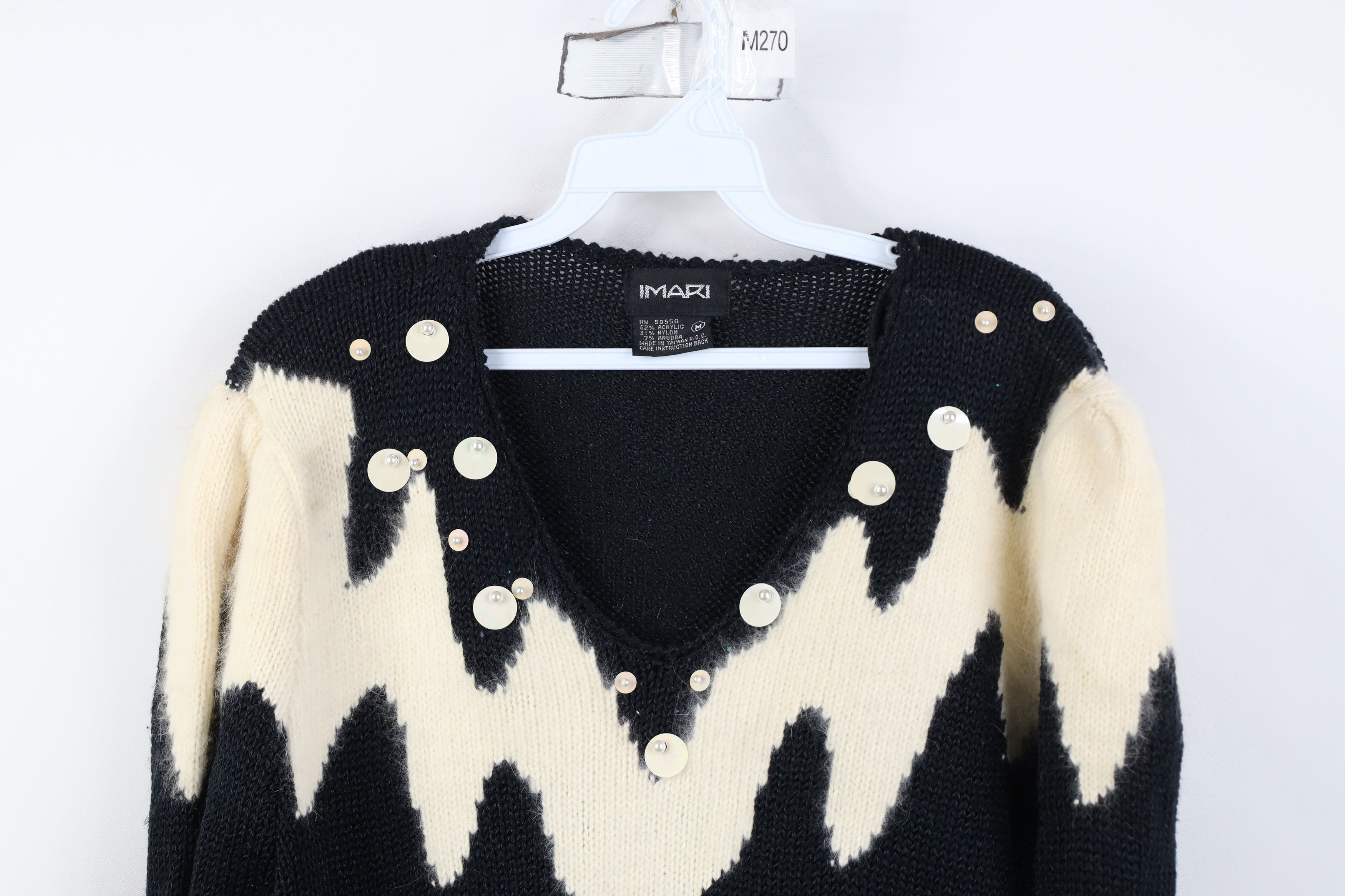 Vintage Vintage 80s 90s Streetwear Puff Sleeve Angora Blend Sweater Size M / US 6-8 / IT 42-44 - 2 Thumbnail