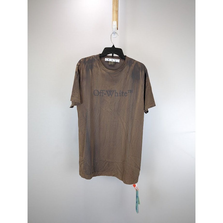 Off-White o1rshd1 Bookish Laund Slim Short Sleeve T-Shirt in Brown Size US L / EU 52-54 / 3 - 1 Thumbnail