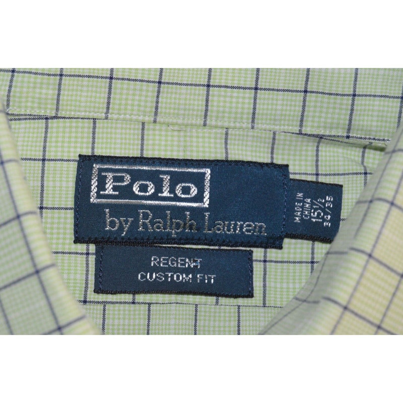 Polo Ralph Lauren VINTAGE Polo Ralph Lauren Regent Custom Fit Green Plaid Button Up Shirt Mens 15.5 34/35 Shirt Size US L / EU 52-54 / 3 - 3 Thumbnail