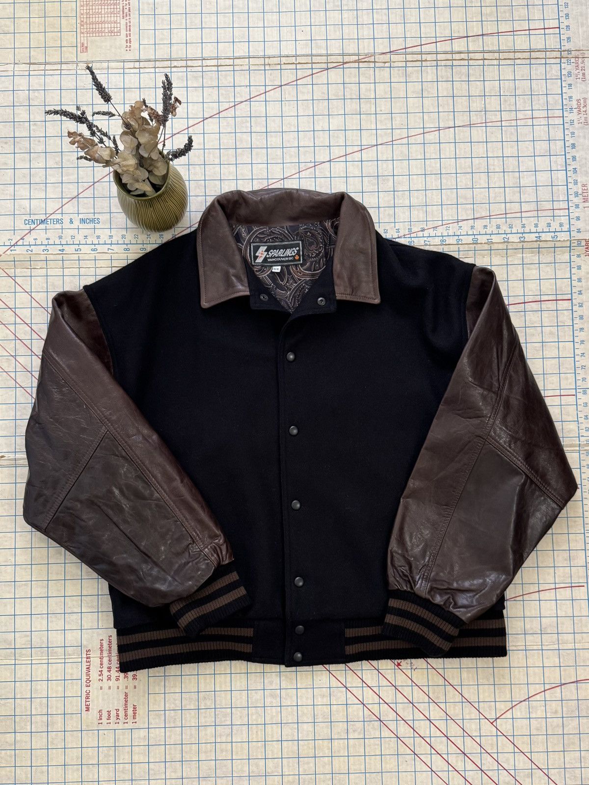 Vintage Vintage Sparlings Leather and Wool Bomber Jacket Mens XL Size US XL / EU 56 / 4 - 3 Thumbnail