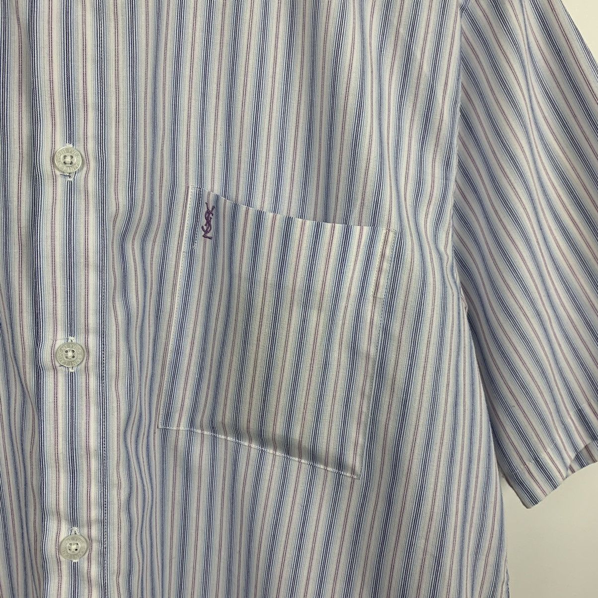 Yves Saint Laurent Vintage Yves Saint Laurent Striped Shirt Short Sleeve Size L Size US L / EU 52-54 / 3 - 4 Thumbnail