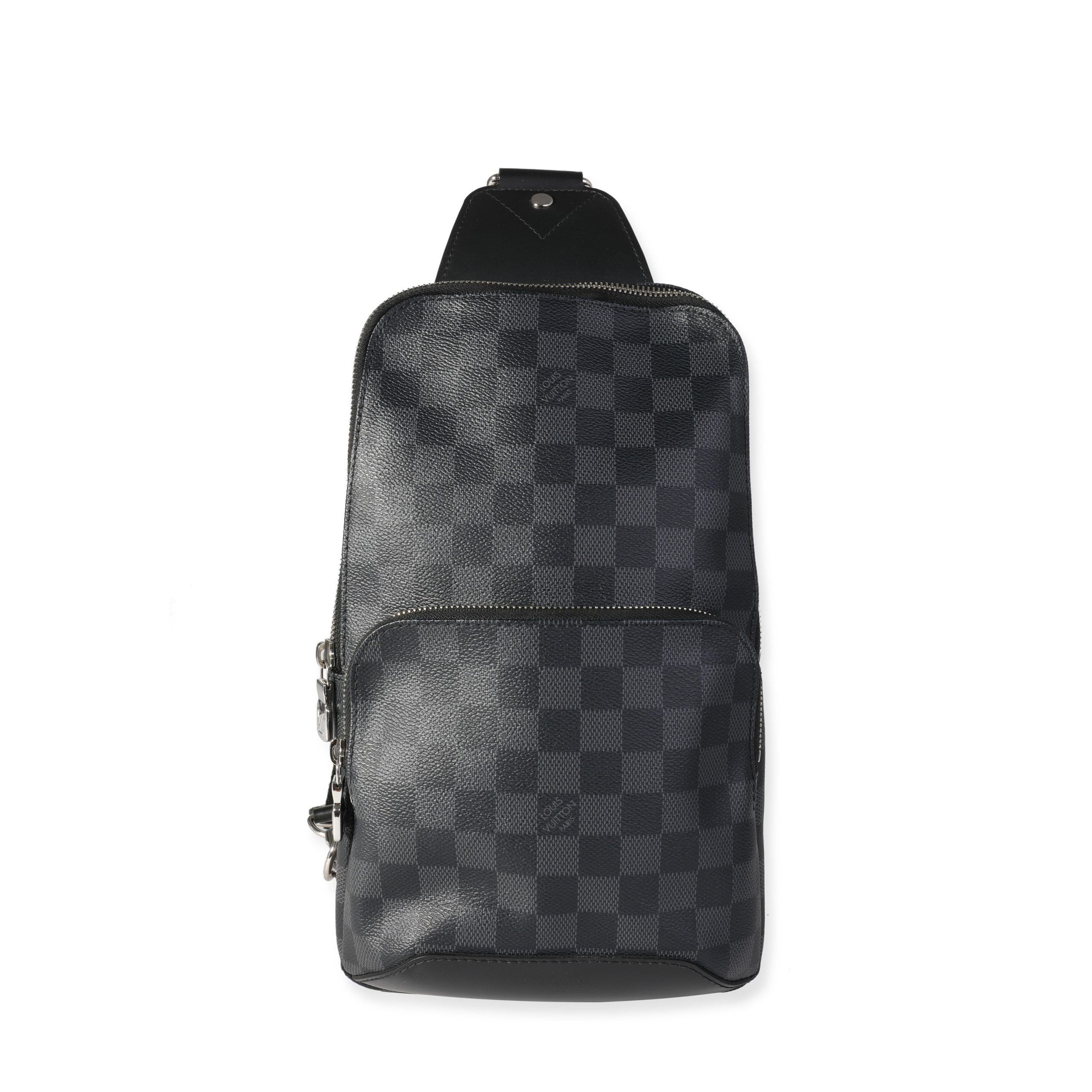 image of Louis Vuitton Damier Graphite Canvas Avenue Sling Bag in Black, Women's