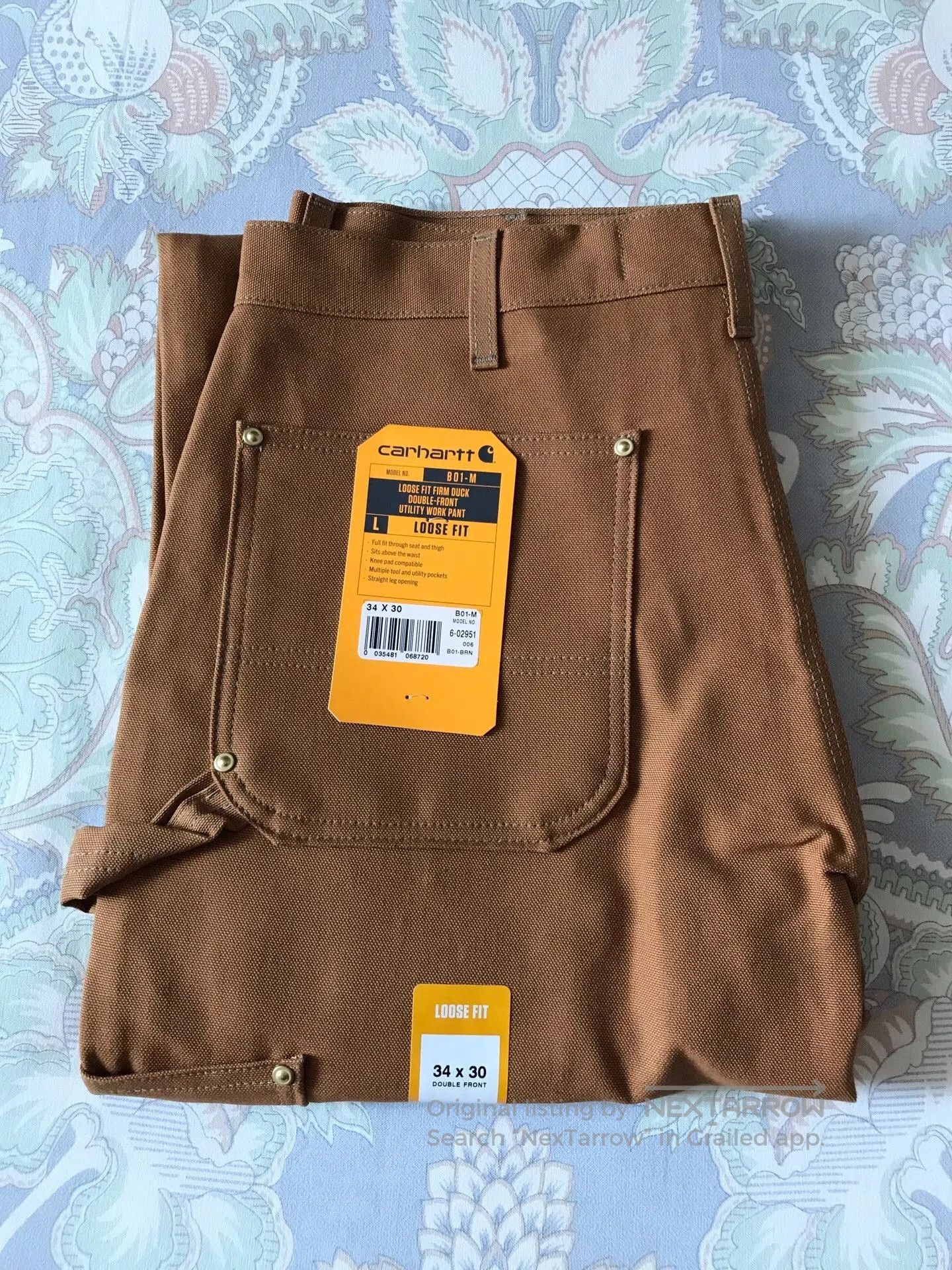 Carhartt Carhartt B01 BRN Canvas Work Pants W34L30. Size US 34 / EU 50 - 1 Thumbnail