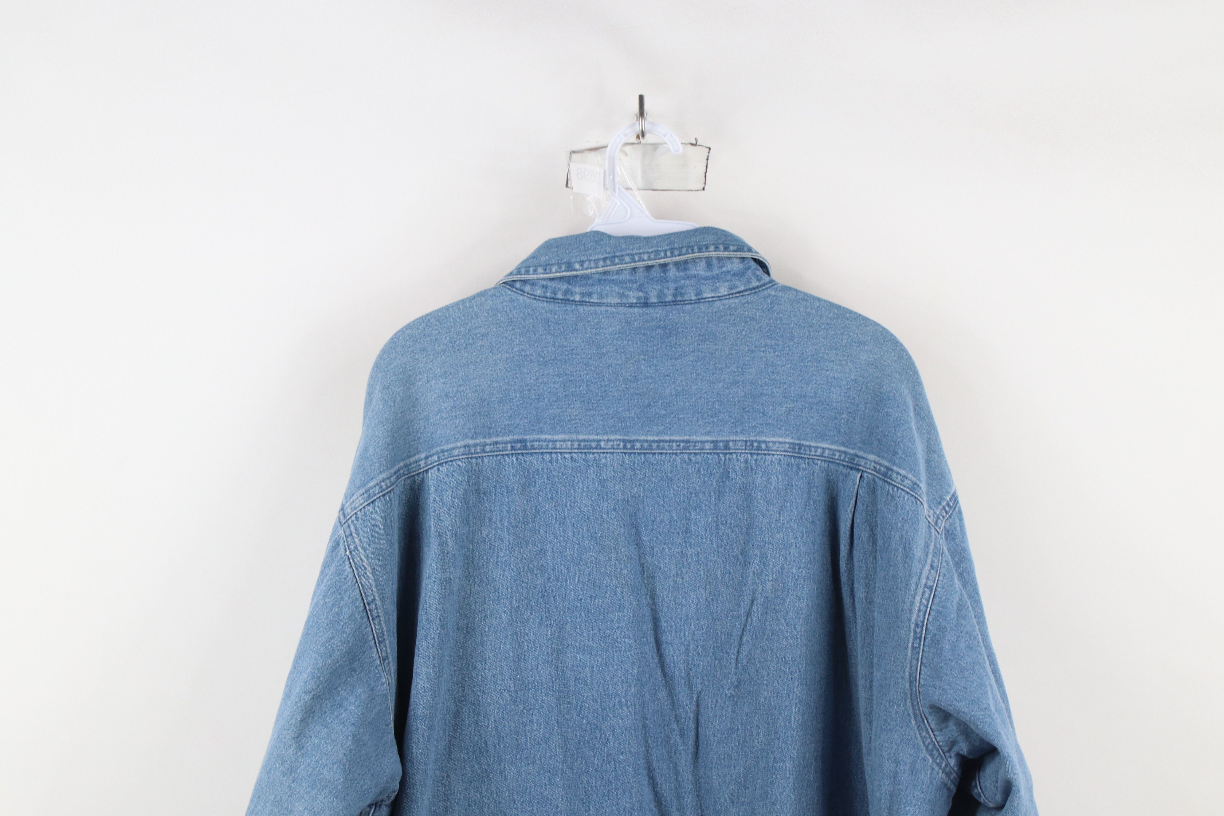 Vintage Vintage 90s Streetwear Fleece Lined Denim Jean Shirt Jacket Size US XL / EU 56 / 4 - 13 Thumbnail