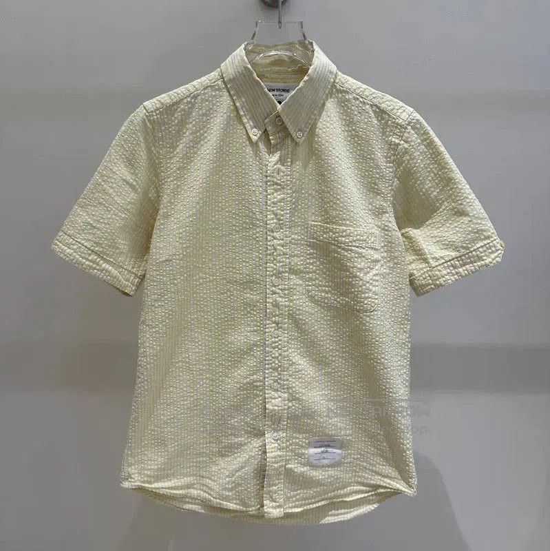 Thom Browne Thom Browne Yellow Striped Short Sleeve Shirt . Size S / US 4 / IT 40 - 1 Thumbnail