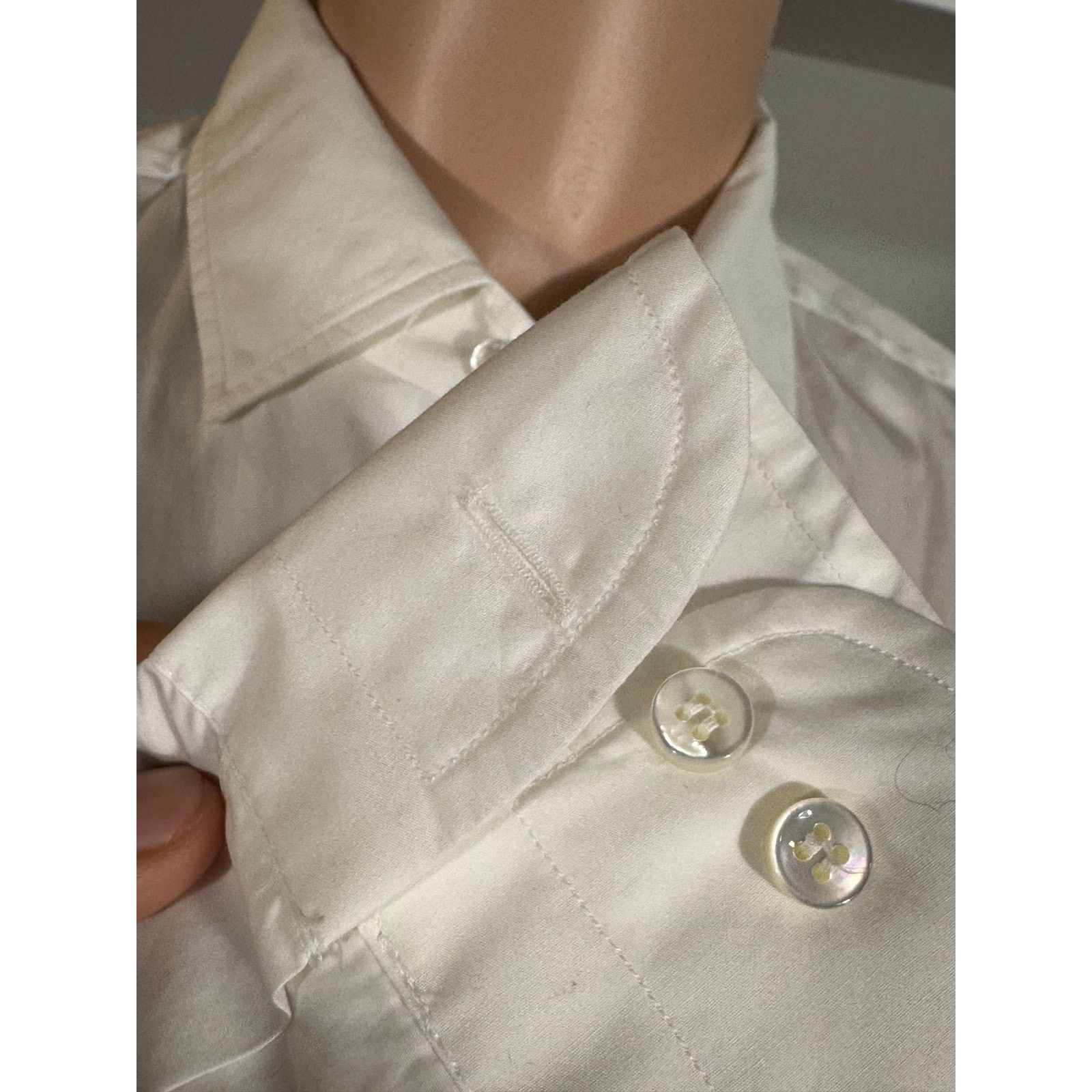 Loro Piana Loro Piana Andre White Poplin Dress Shirt Large Cotton Size US L / EU 52-54 / 3 - 3 Thumbnail