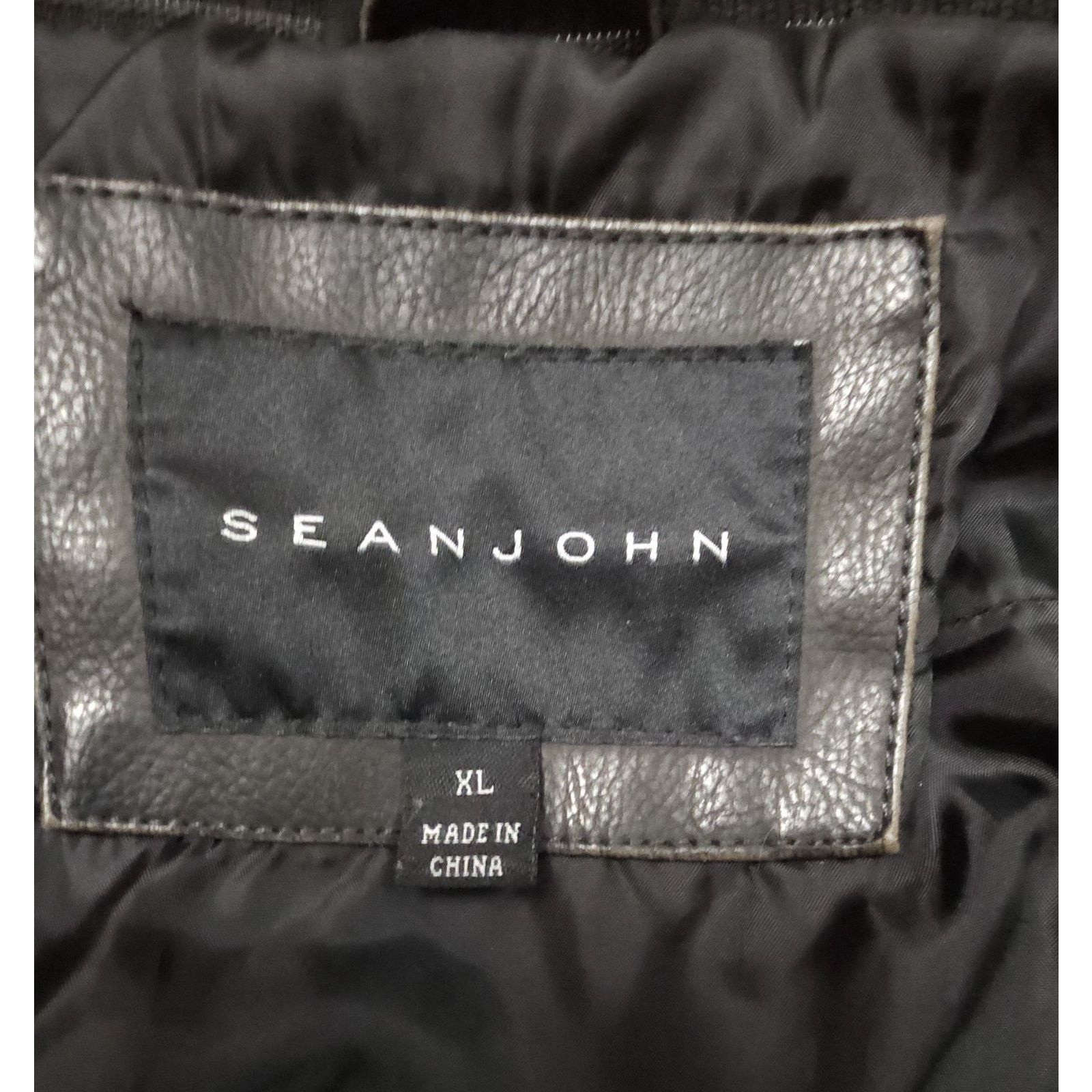 Sean John Sean John Men's Vintage Brown Faux Leather Bomber Jacket Size US XL / EU 56 / 4 - 4 Thumbnail