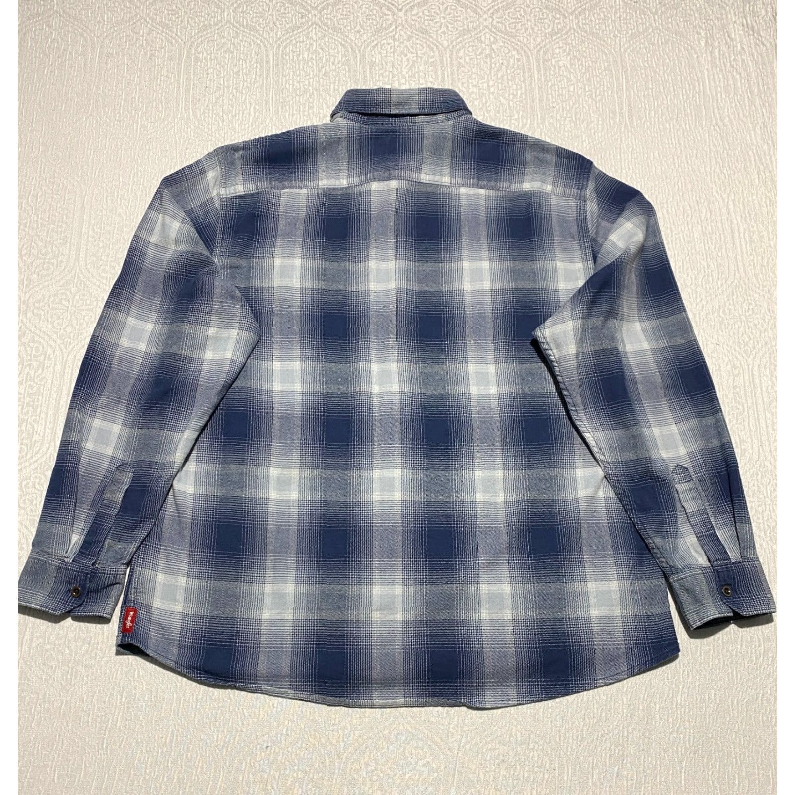 Wrangler Wrangler Shirt Mens XL Blue Plaid Casual Western Cowboy Long Sleeve Shirts Button-Up Pocketed Size US XL / EU 56 / 4 - 6 Thumbnail