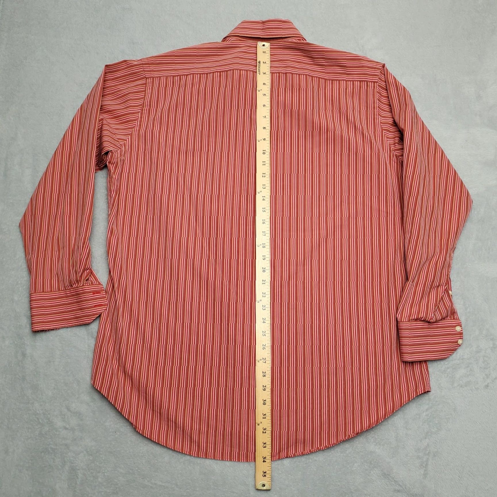 Tailorbyrd Tailorbyrd Shirt Men 2XL Red Striped 100% Cotton Long Sleeve Button Casual Shirt Size US XXL / EU 58 / 5 - 6 Thumbnail