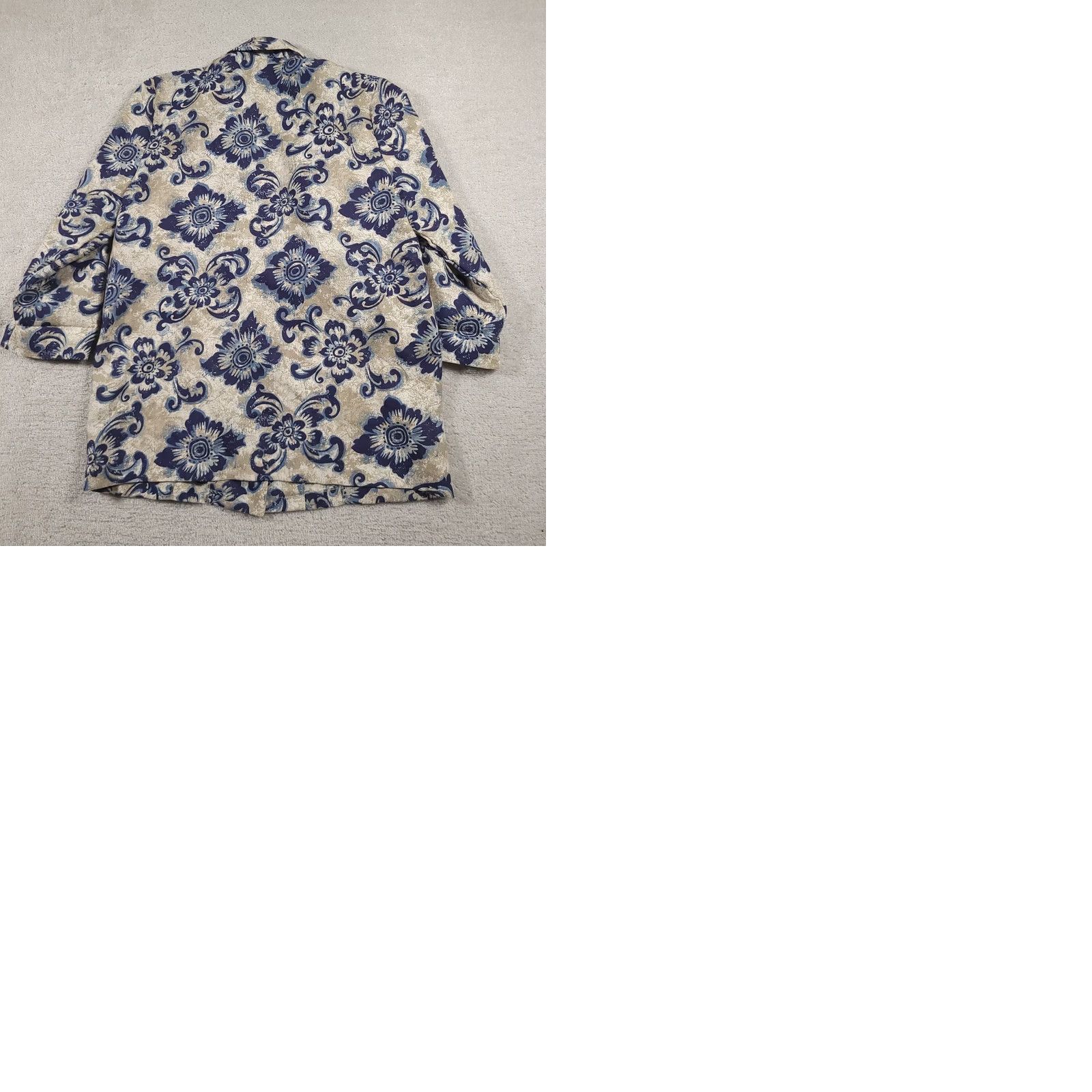 Vintage VINTAGE Alice Stuart Blazer Womens Large Boxy Jacket Blue Floral Pattern Casual Size L / US 10 / IT 46 - 9 Thumbnail