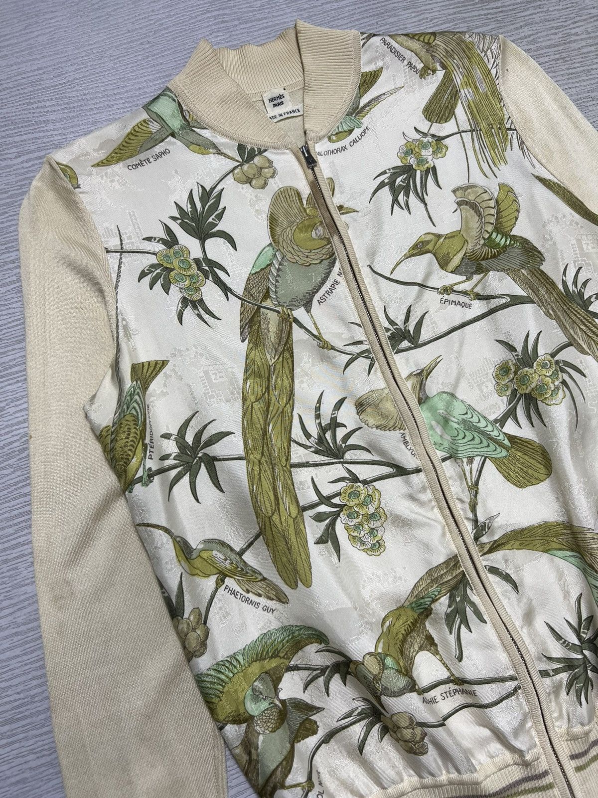 Hermes Hermes - Birds Print Silk Zipped Cardigan Bomber Jacket Size S / US 4 / IT 40 - 5 Thumbnail