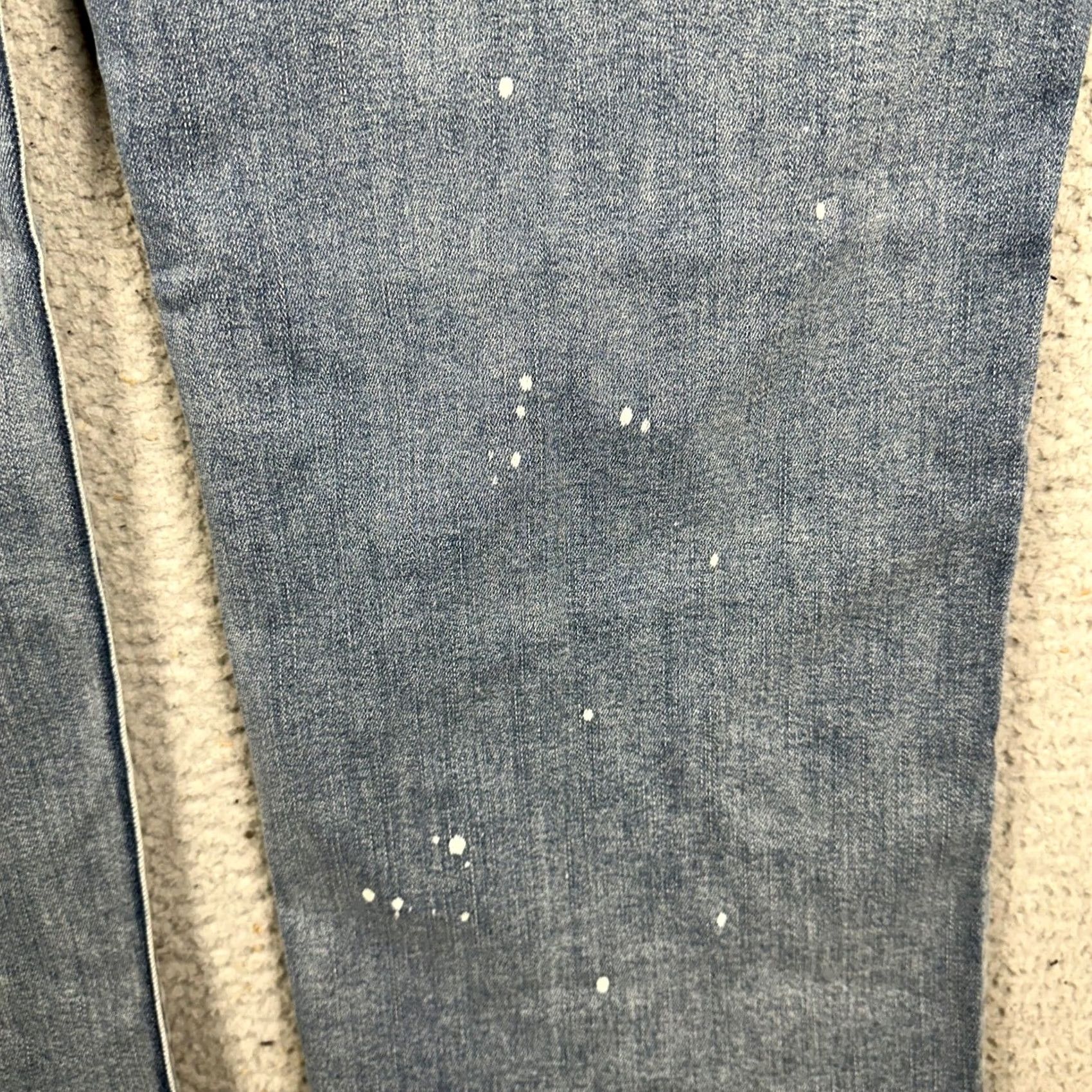 NYDJ VINTAGE not -> NYDJ Marilyn Straight Jeans Women 28W Plus Blue Paint Splatter Stretch Denim Size 28" / US 6 / IT 42 - 7 Thumbnail