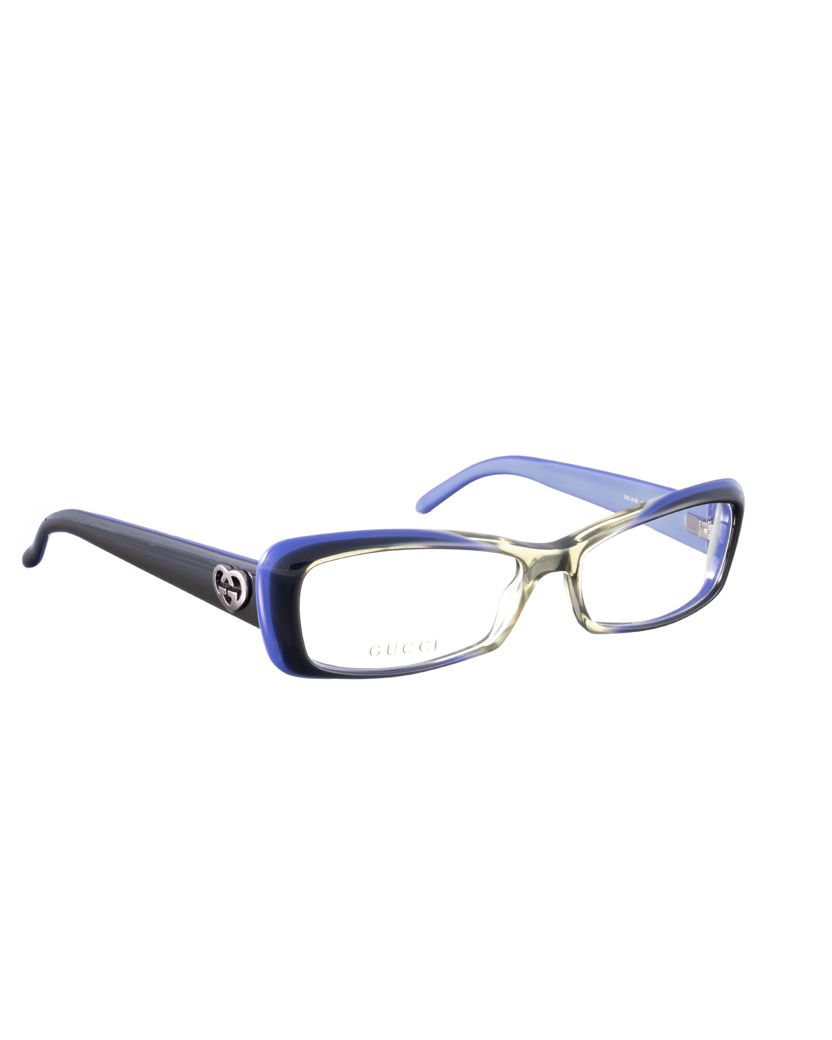 Gucci Gucci 00s Cat Eye Grey and Navy Glasses Size ONE SIZE - 1 Thumbnail